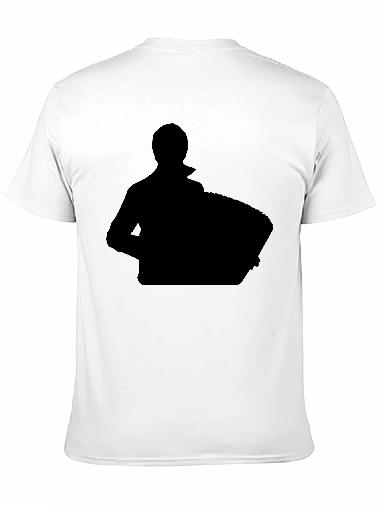 Black Silhouette Accordion Player T-Shirt - Black view 11