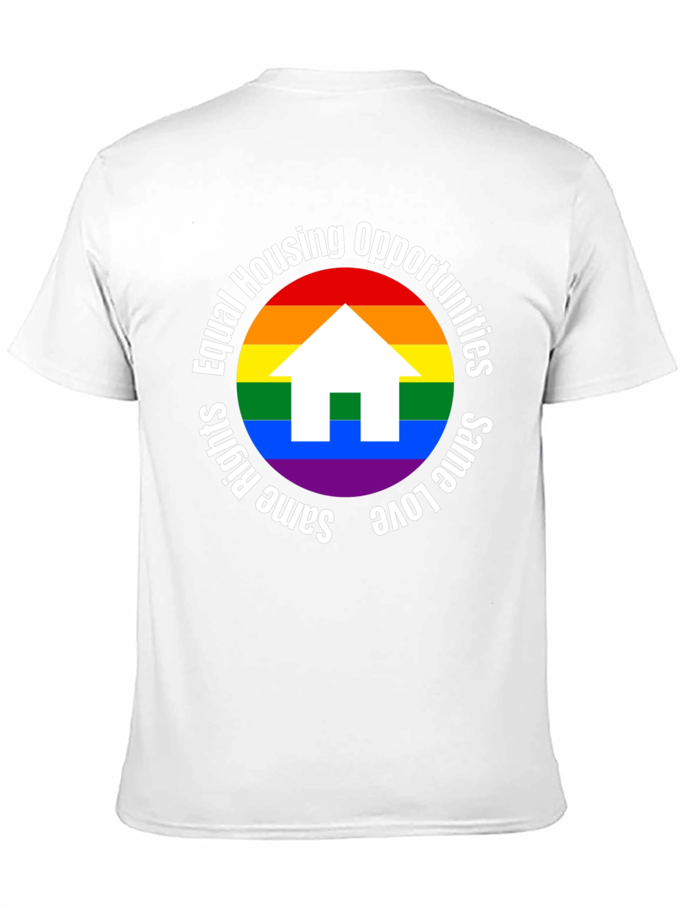 Black Equal Housing Opportunities Rainbow Pride T-Shirt view 11
