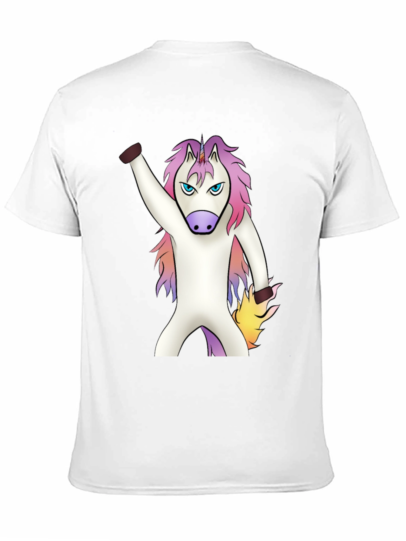 Black Angry Unicorn T-Shirt - Black Cotton Tee view 11