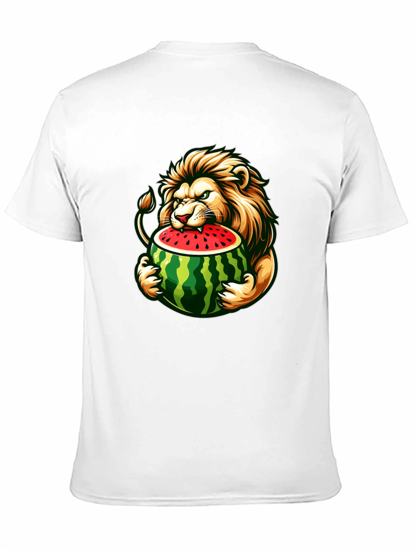Black Lion Eating Watermelon Graphic Tee view 11