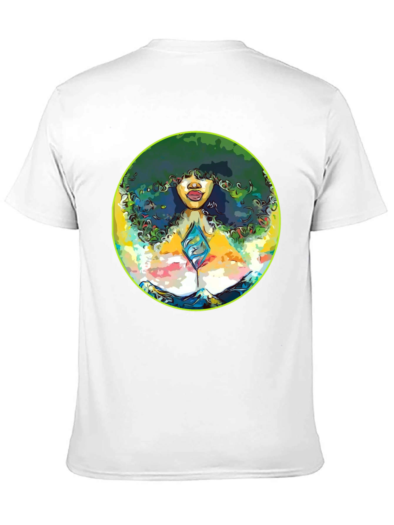 Black Afro Woman Graphic Tee - Artistic Portrait T-Shirt view 11
