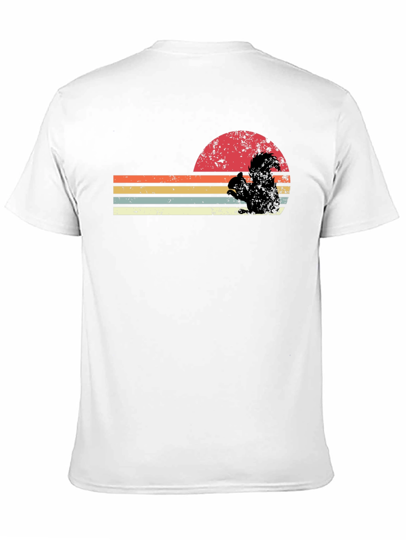 Black Retro Squirrel Sunset Graphic Tee - Black view 11
