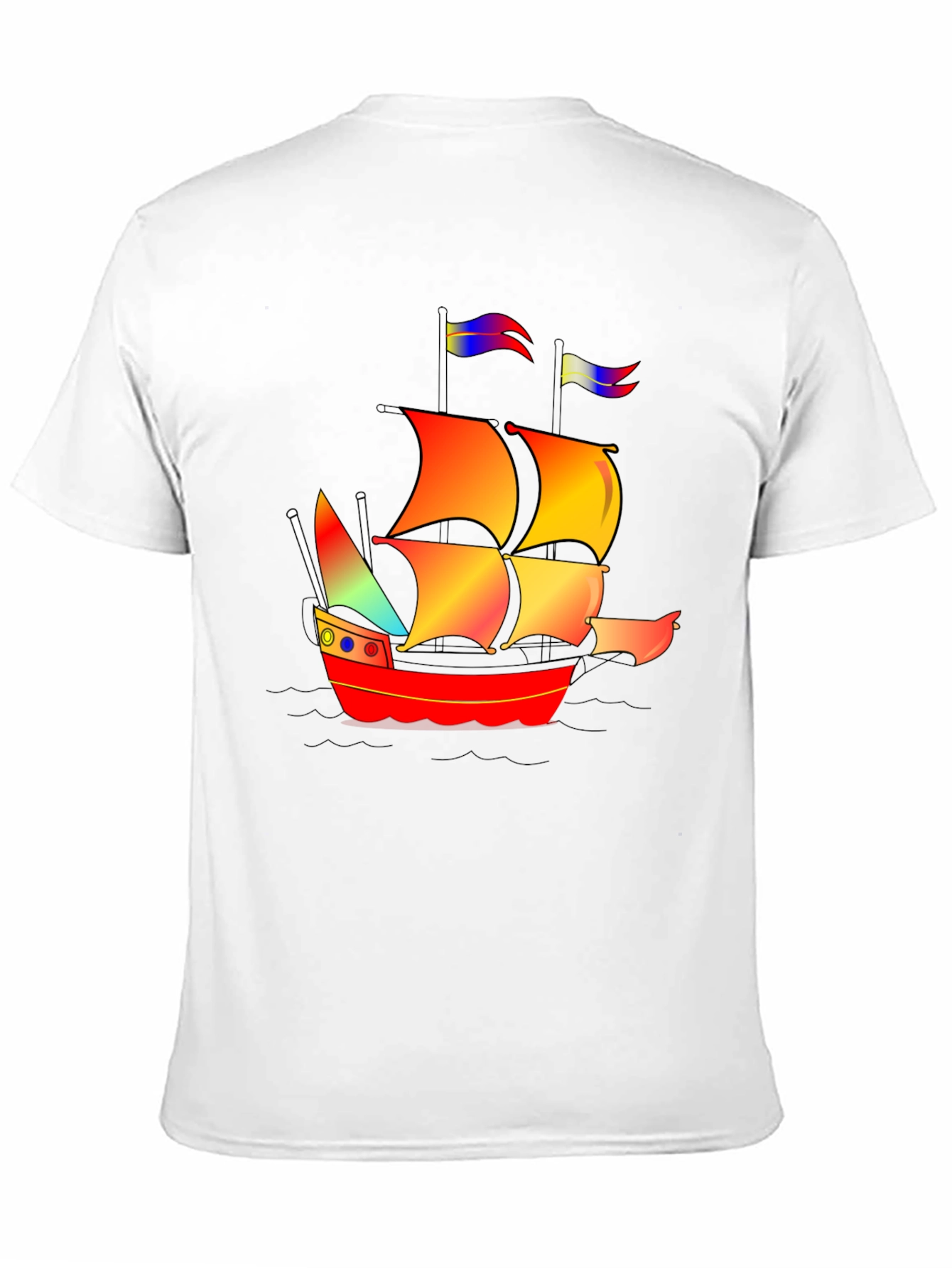 Black Colorful Pirate Ship Graphic Tee view 11
