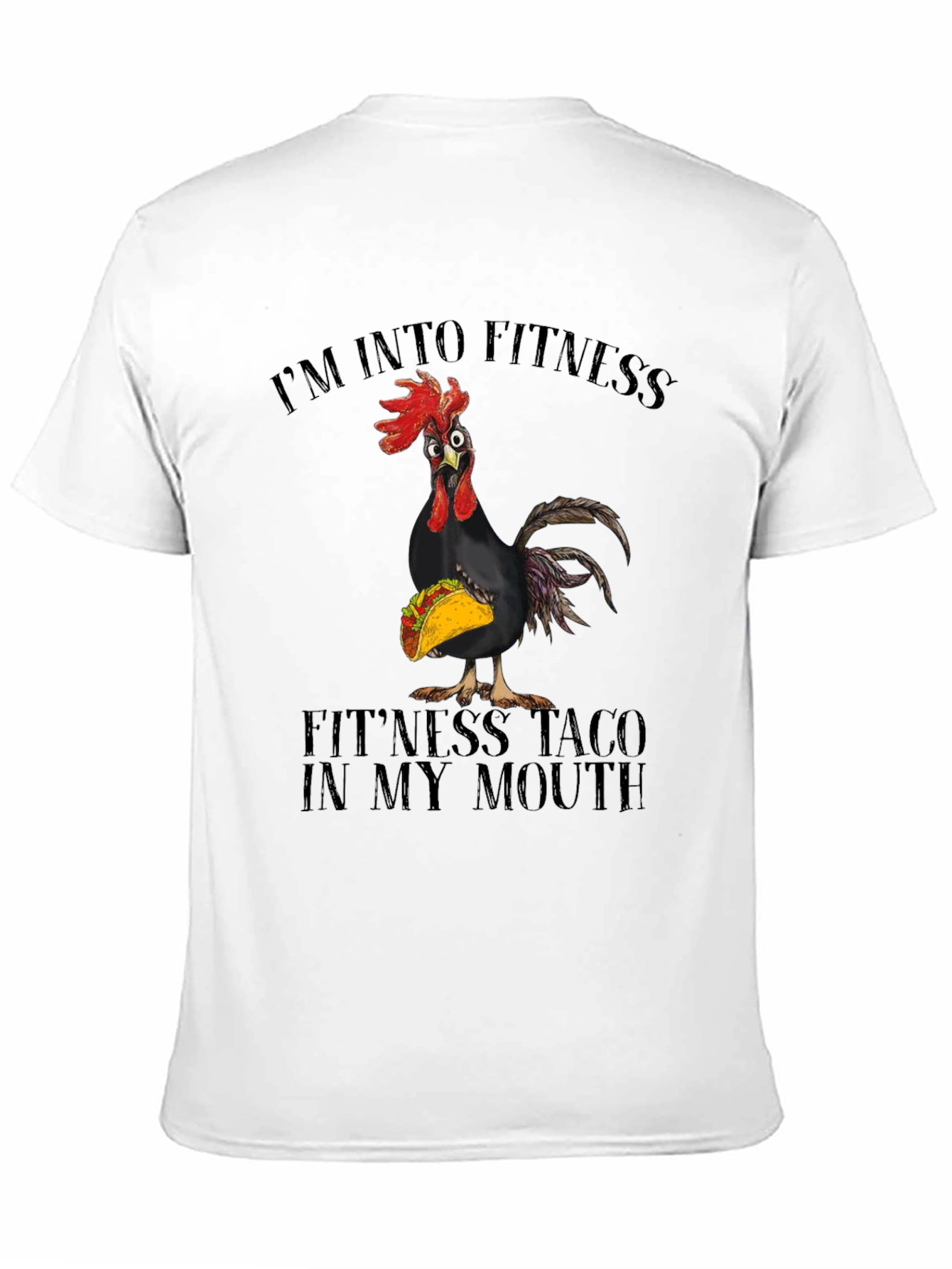 Black Fitness Taco Chicken Graphic Tee view 11