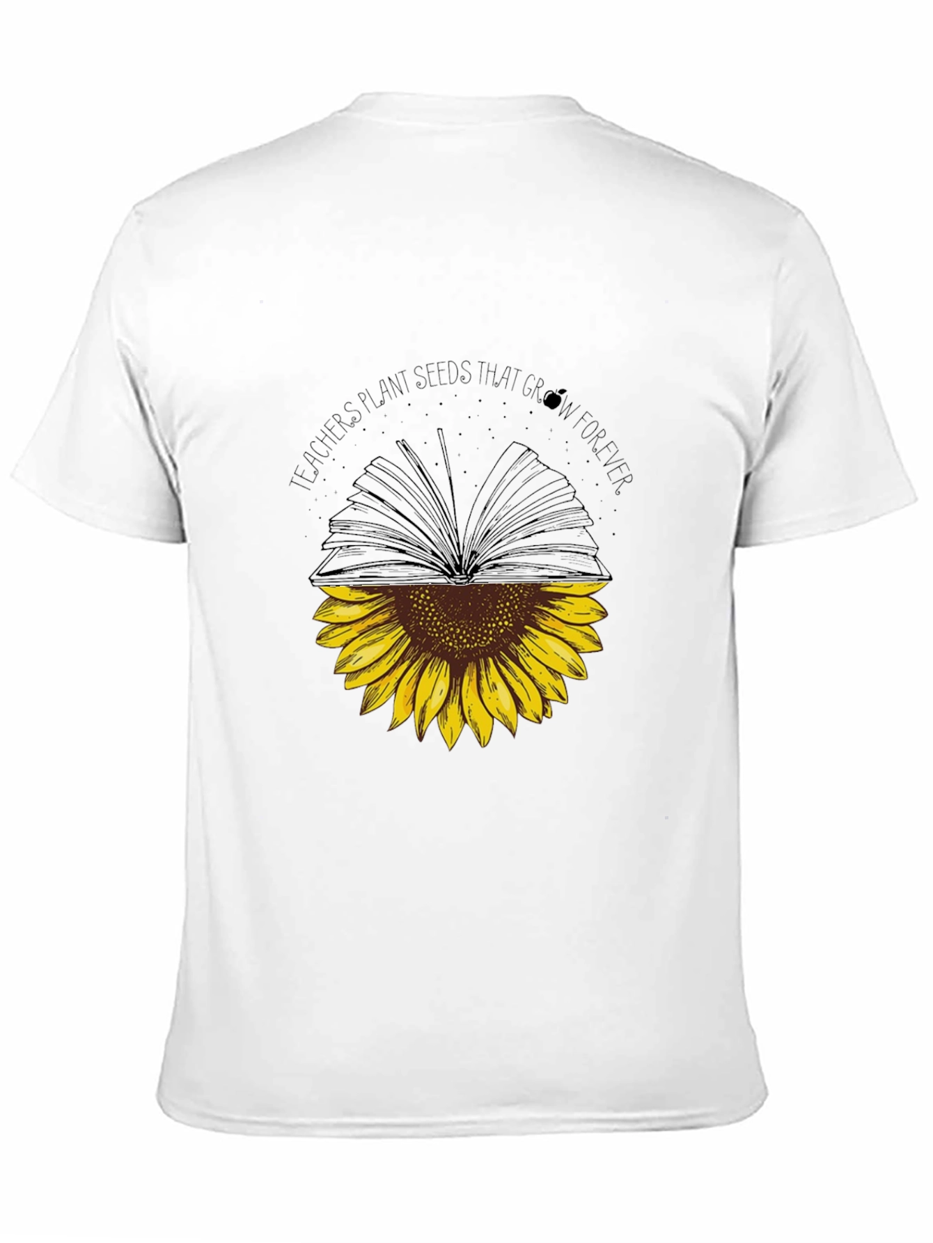 Black Teacher's Plant Seeds Sunflower Book T-Shirt view 11