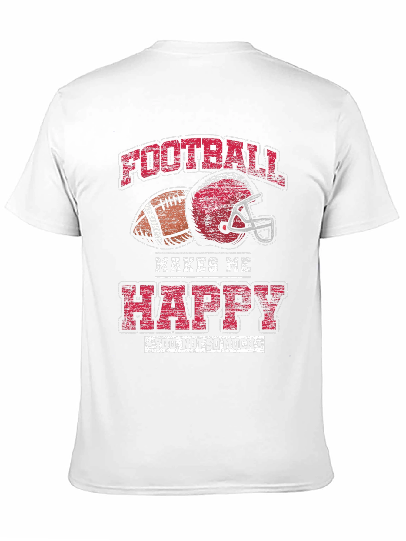 Black Football Makes Me Happy Graphic T-Shirt view 11