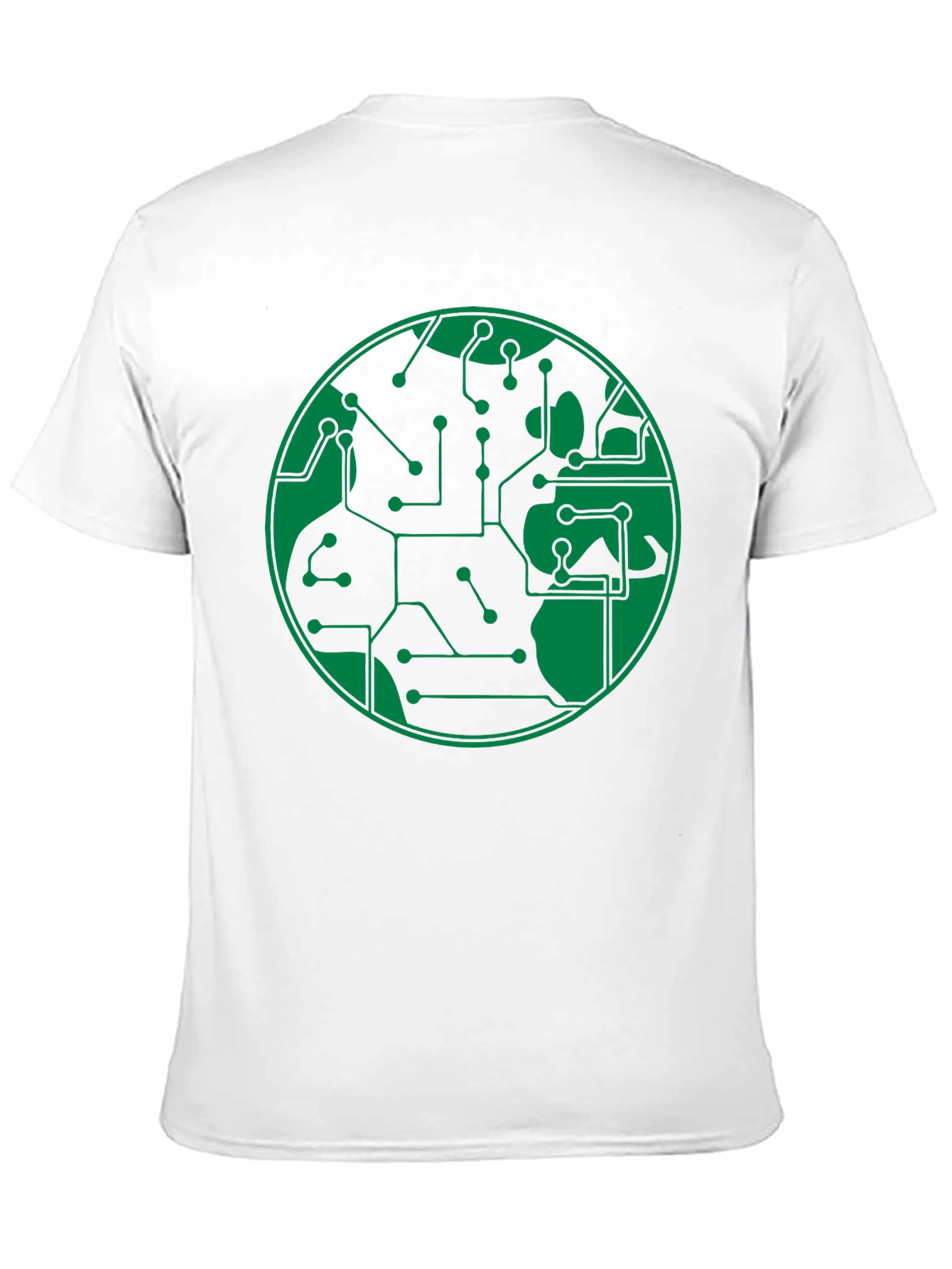 Black Circuit Board Earth Graphic T-Shirt - Black view 11