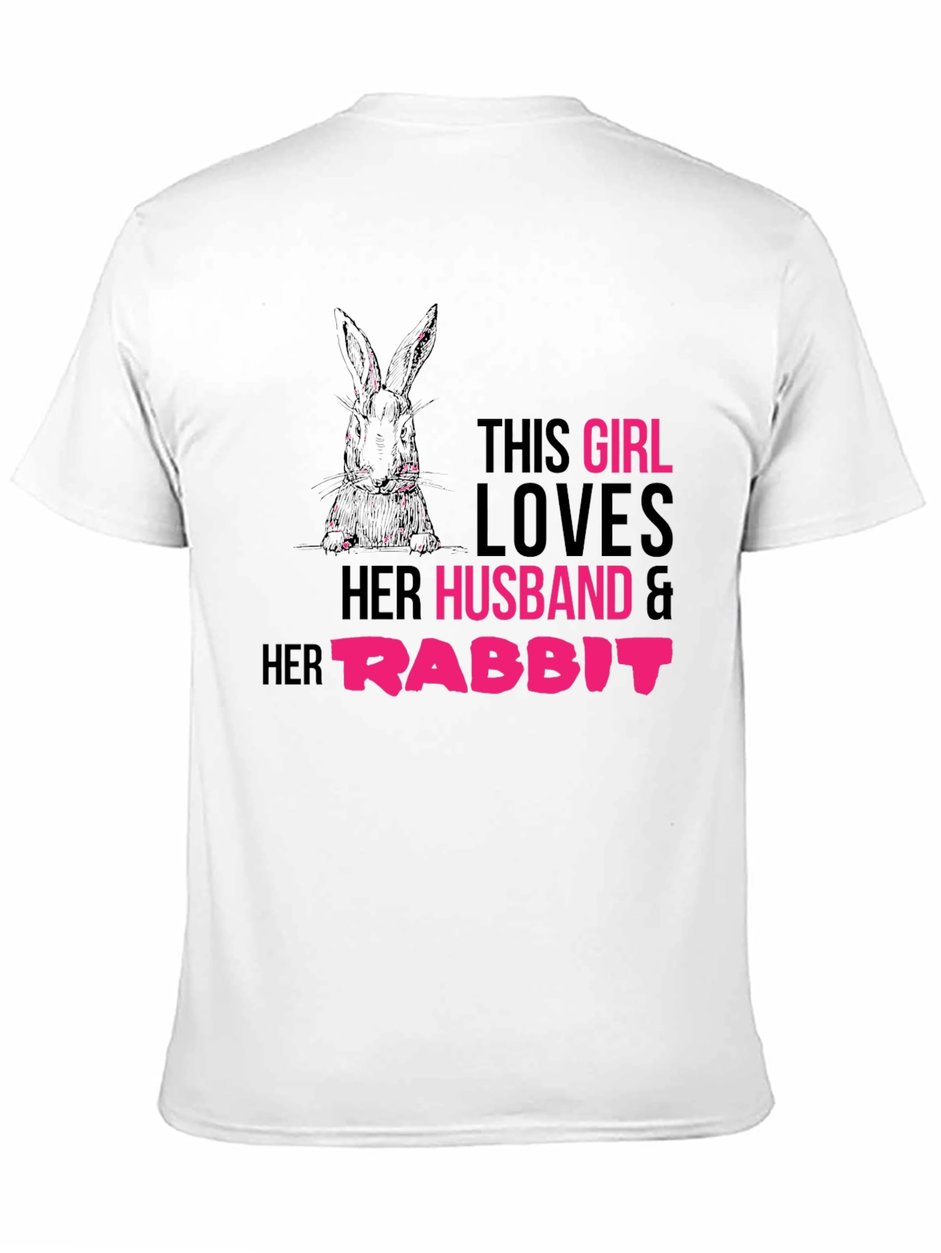 Black Girl Loves Husband and Rabbit T-Shirt view 11
