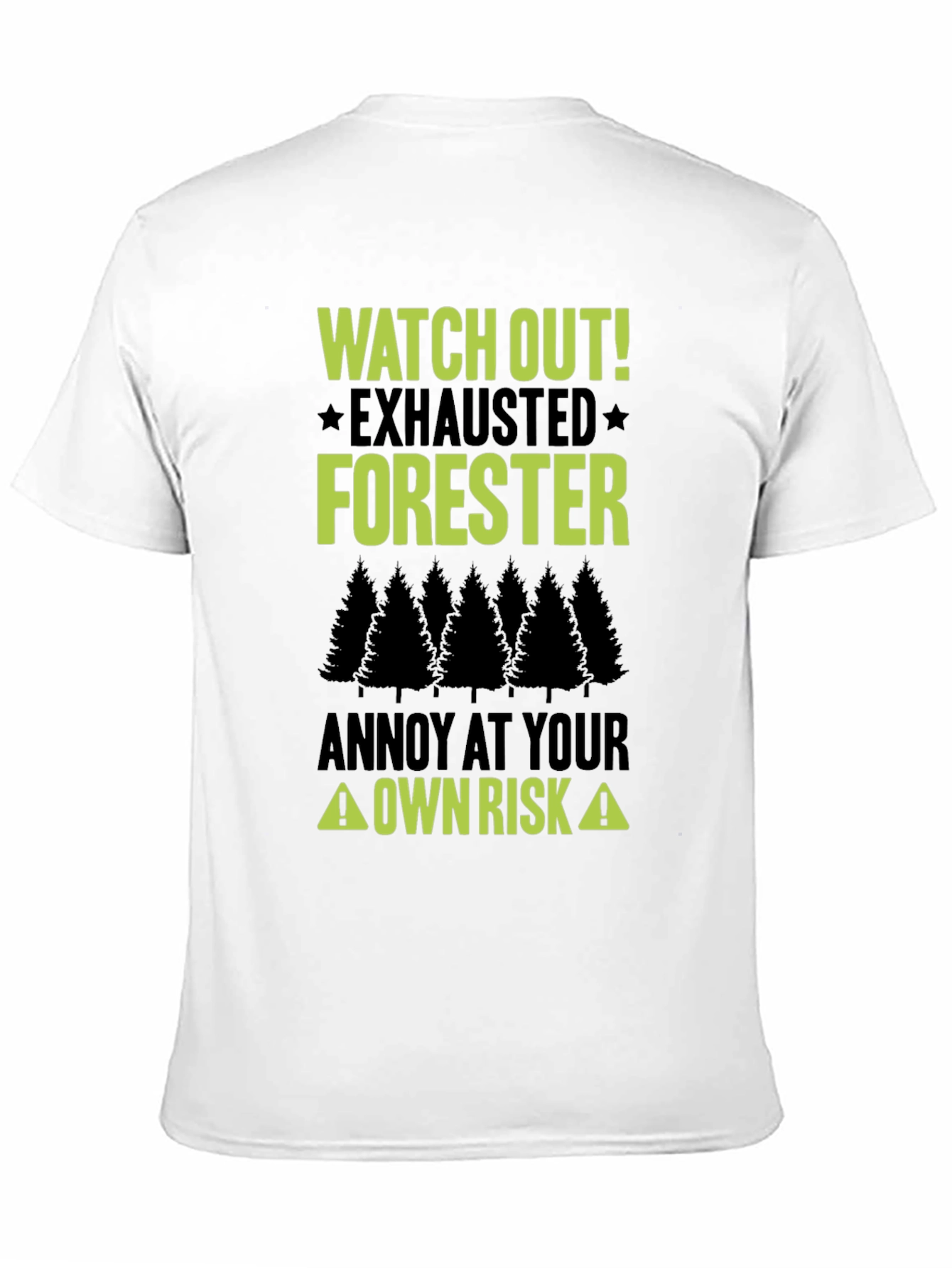 Black Exhausted Forester T-Shirt - Funny Forest Humor Tee view 11