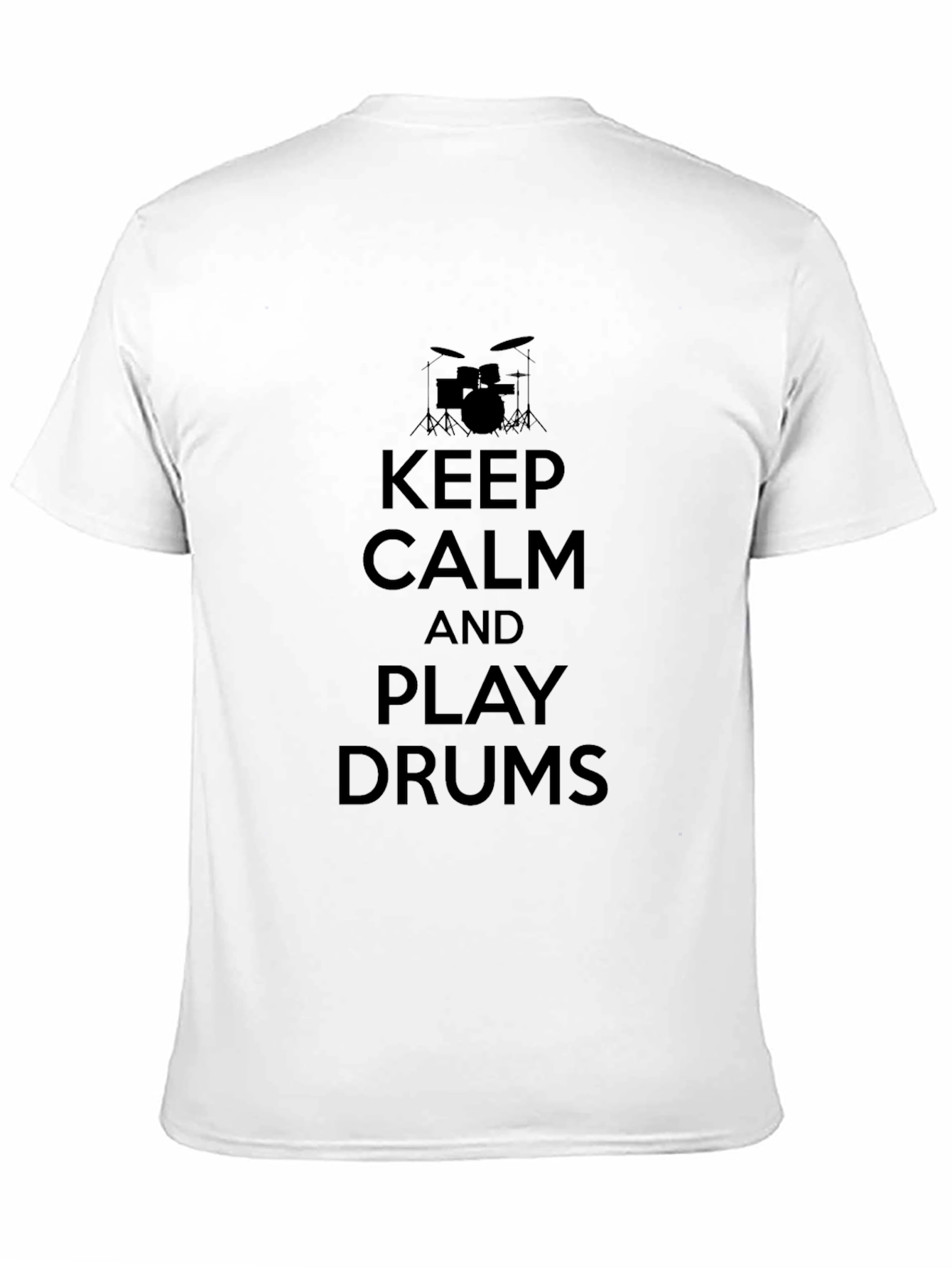 Black Keep Calm and Play Drums Black T-Shirt view 11