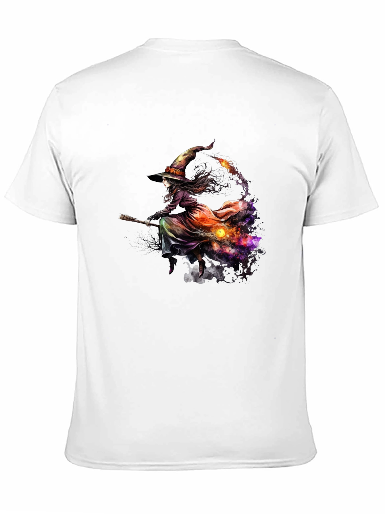 Black Witch Broom Halloween T-Shirt view 11