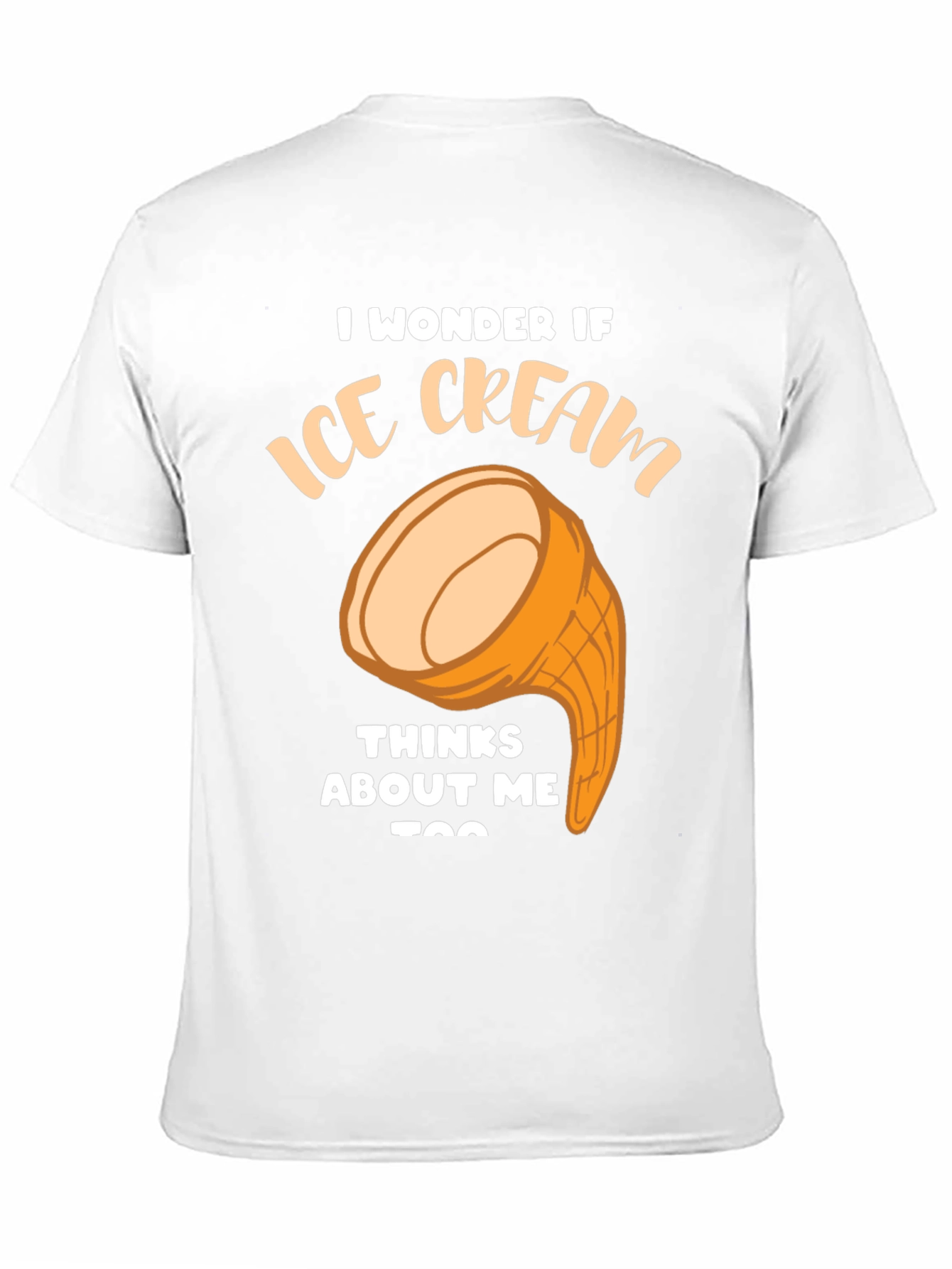 Black Ice Cream Thinks About Me Funny Graphic T-Shirt view 11