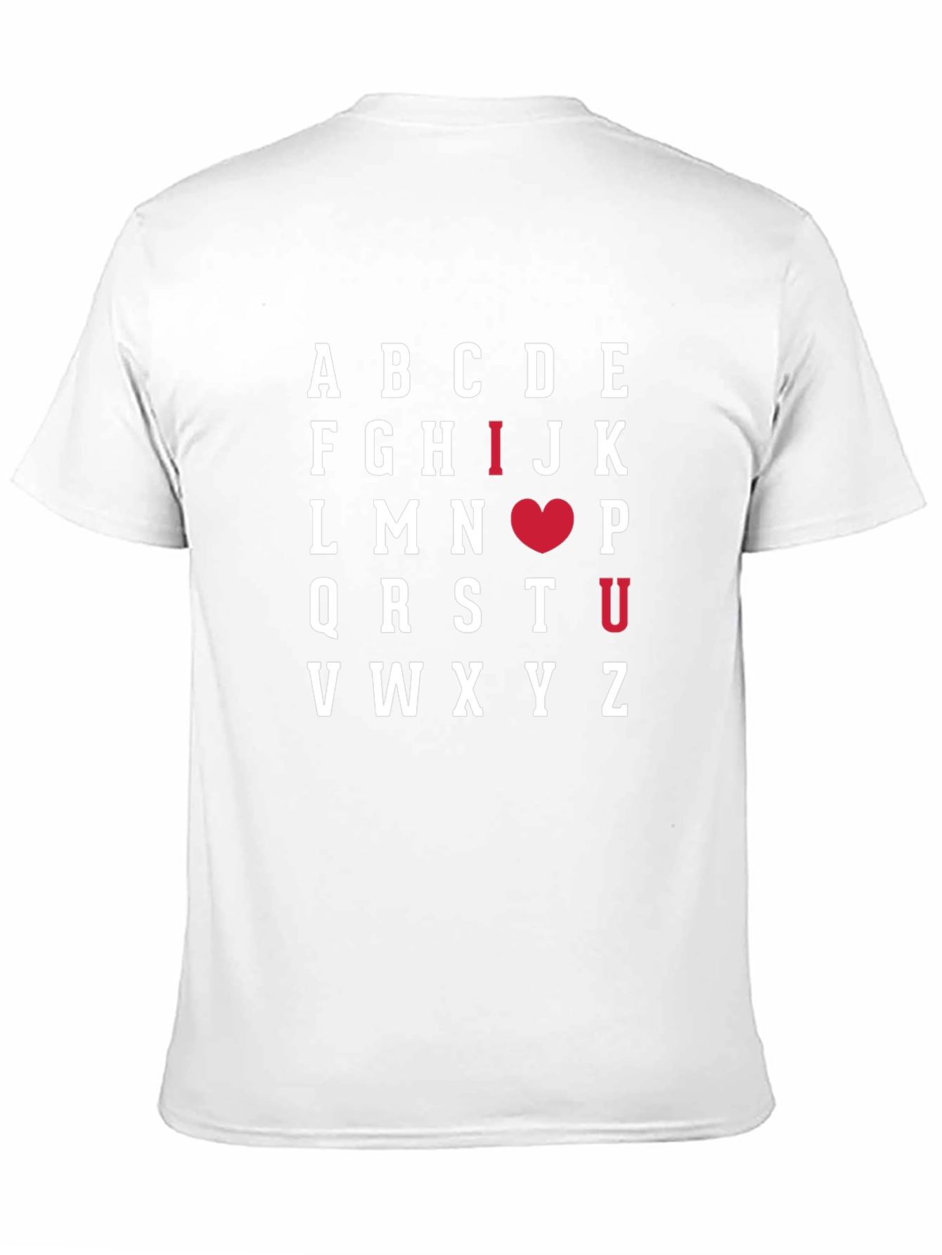 Black I Heart U Alphabet Shirt - Black Cotton Tee view 11