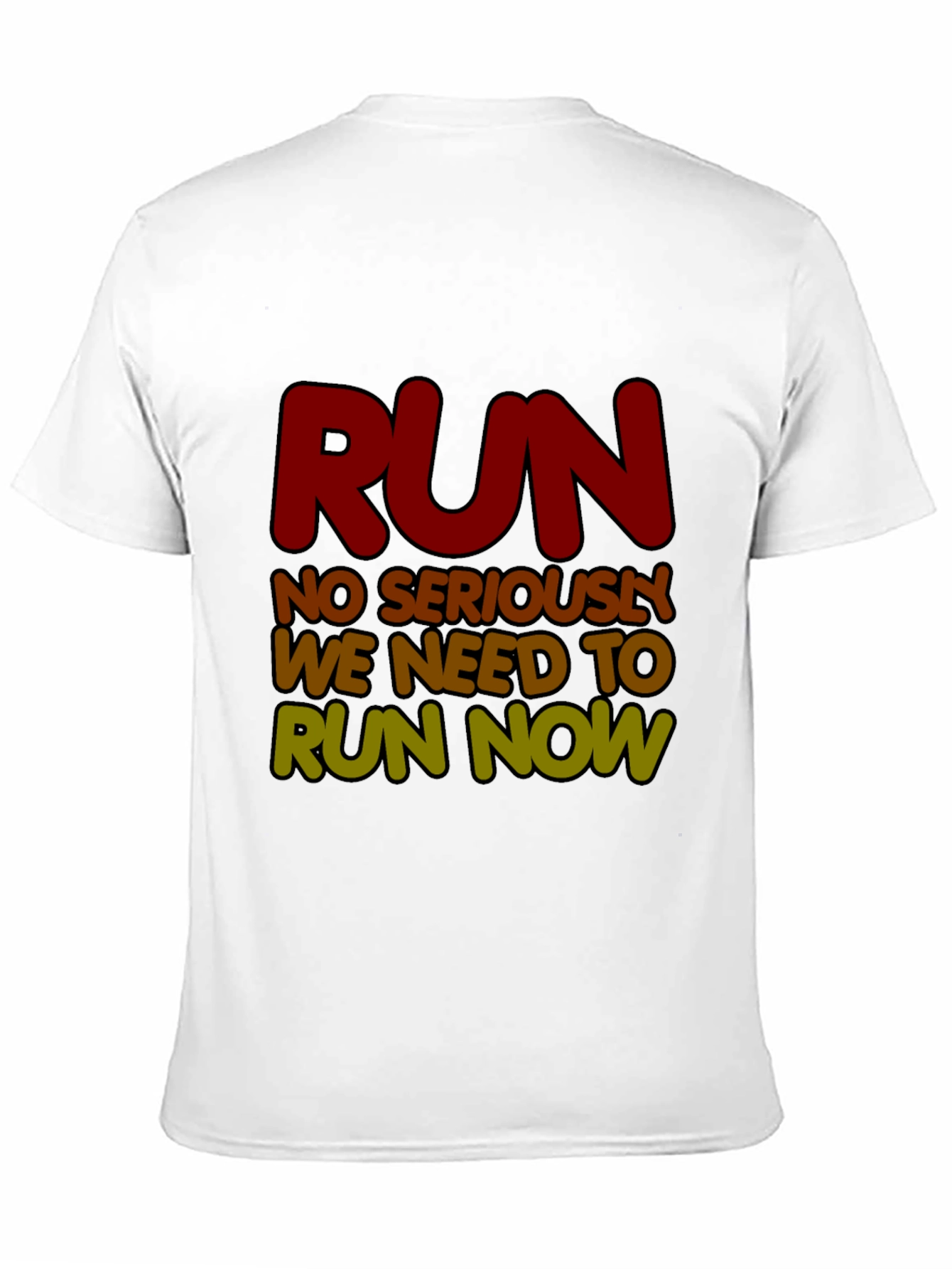 Black Run Now Graphic Tee - Funny Running Shirt view 11