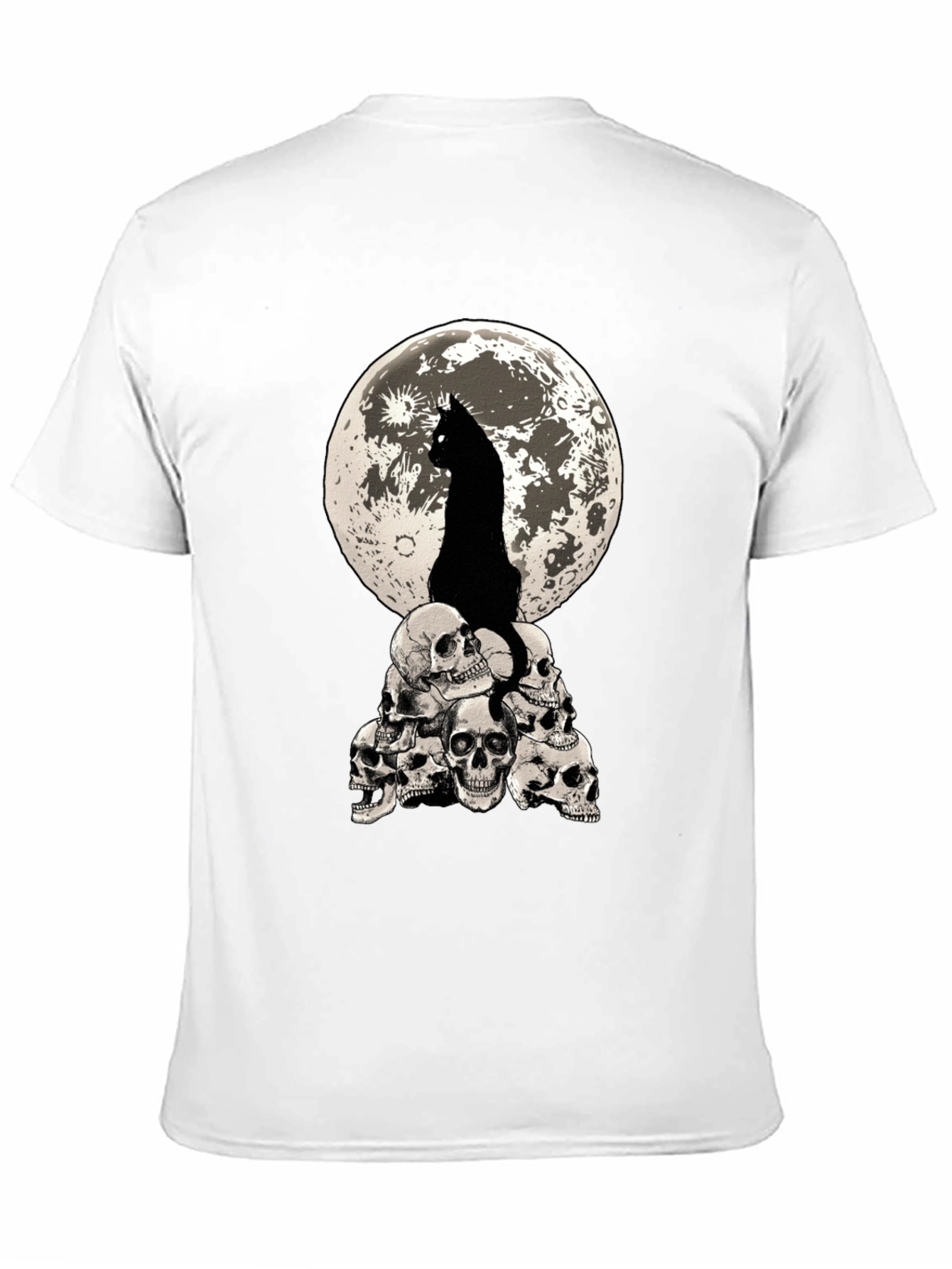 Black Cat Moon Skulls Graphic Tee view 11