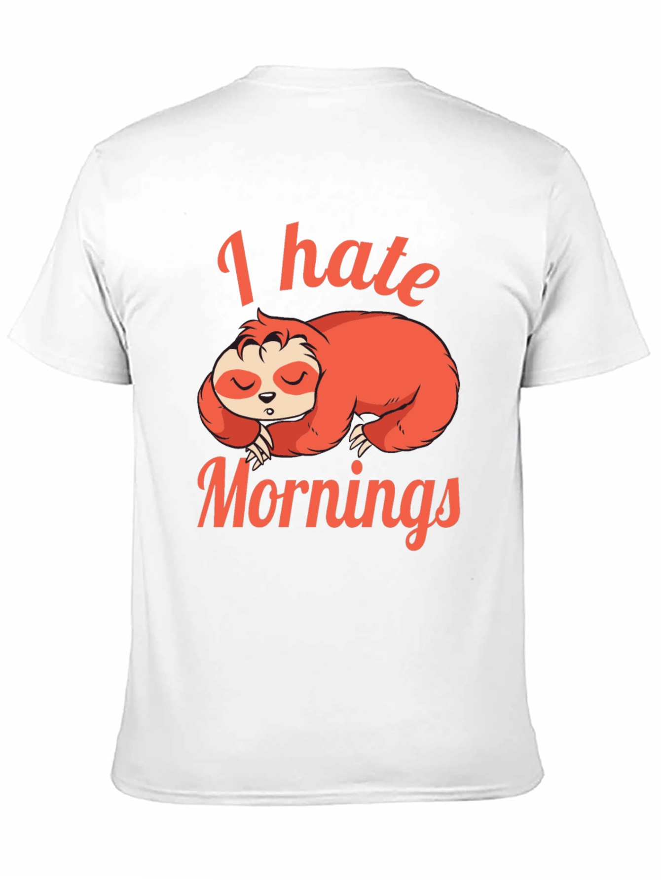 Black I Hate Mornings Sloth Graphic T-Shirt view 11