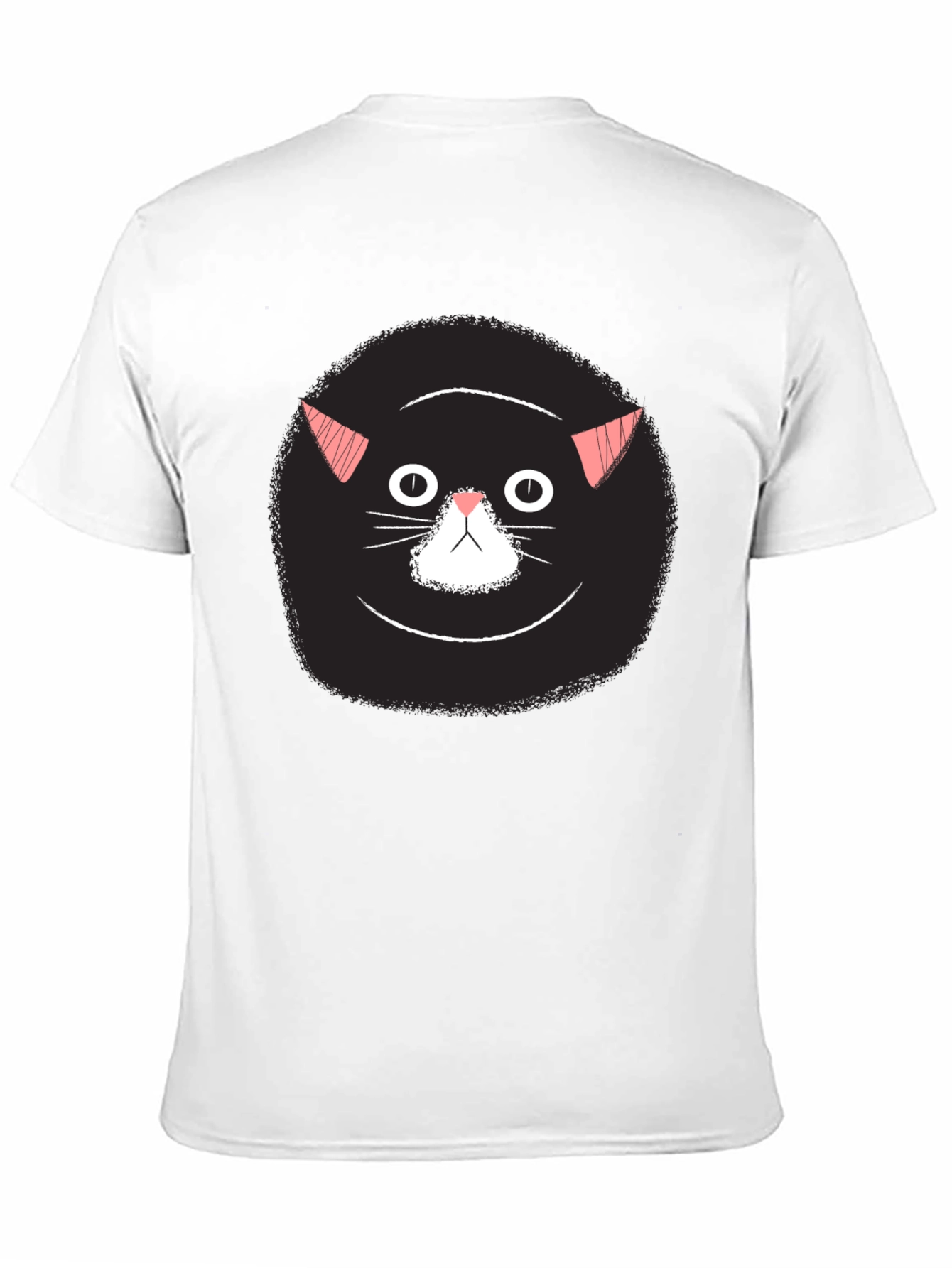 Black Funny Black Cat Face Graphic T-Shirt view 11