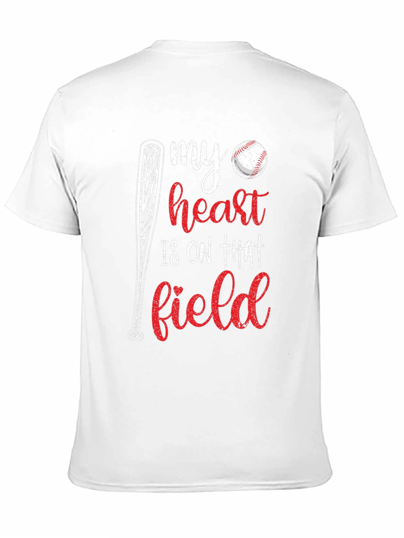 Black Baseball Heart T-Shirt view 11