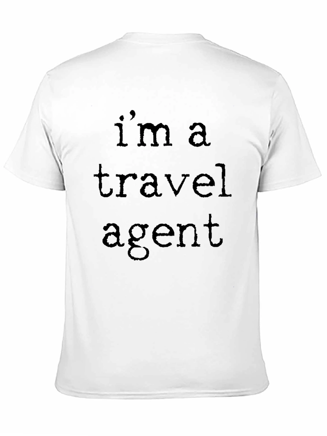 Black Travel Agent T-Shirt - Black Crew Neck view 11