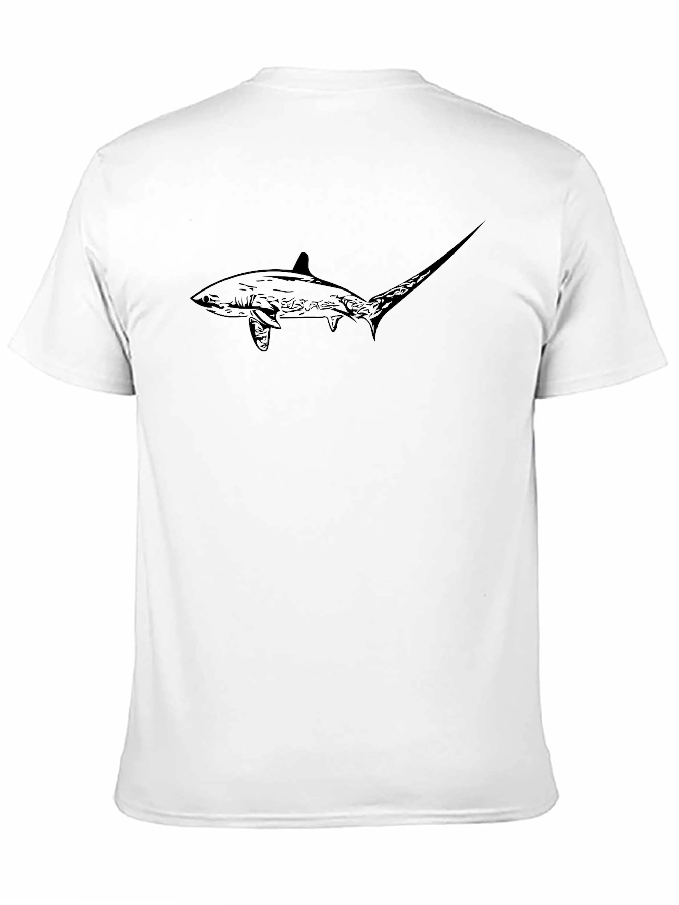 Black Cool Shark Graphic Tee - Black Cotton Blend view 11