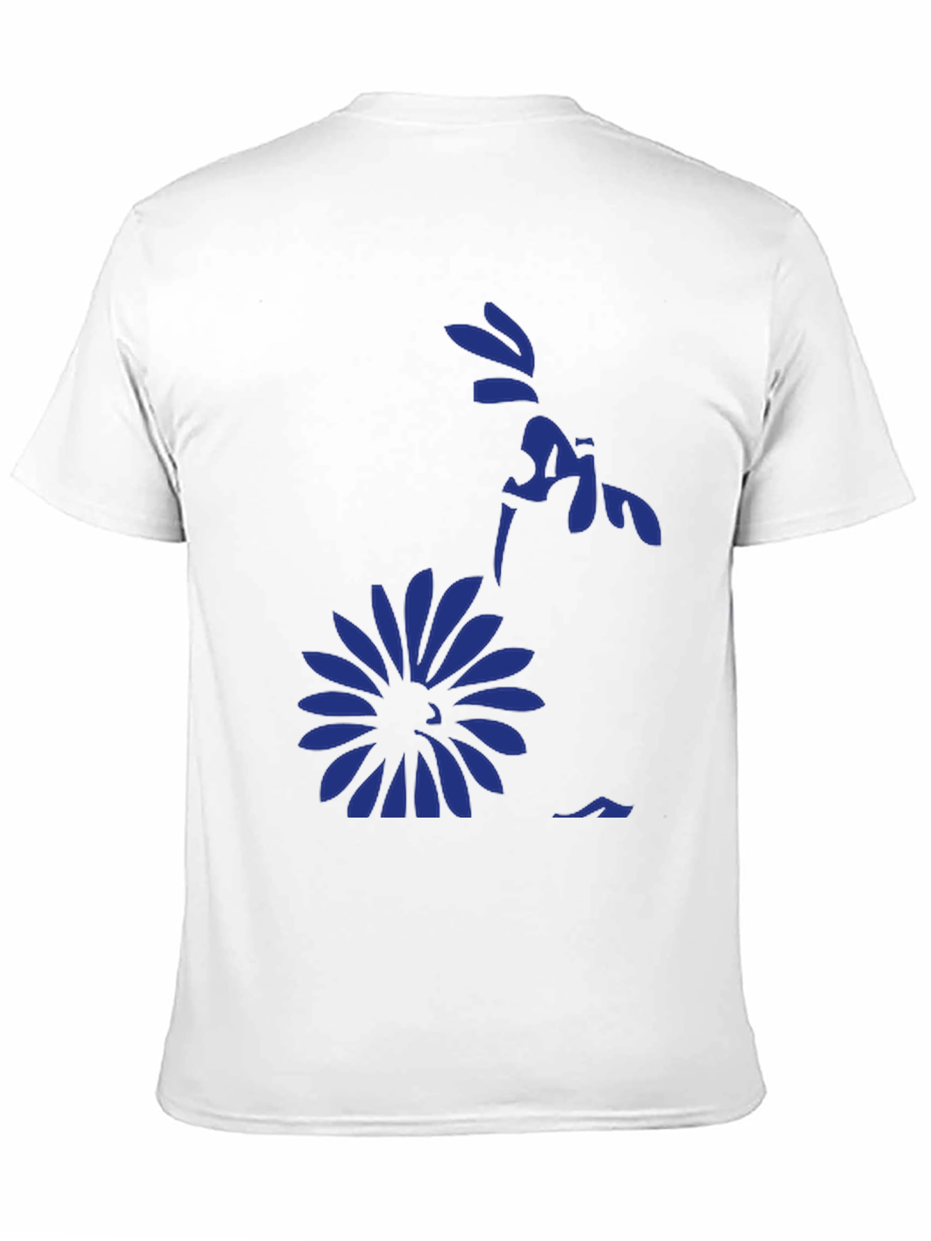 Black Black Graphic Tee - Floral Silhouette Design view 11