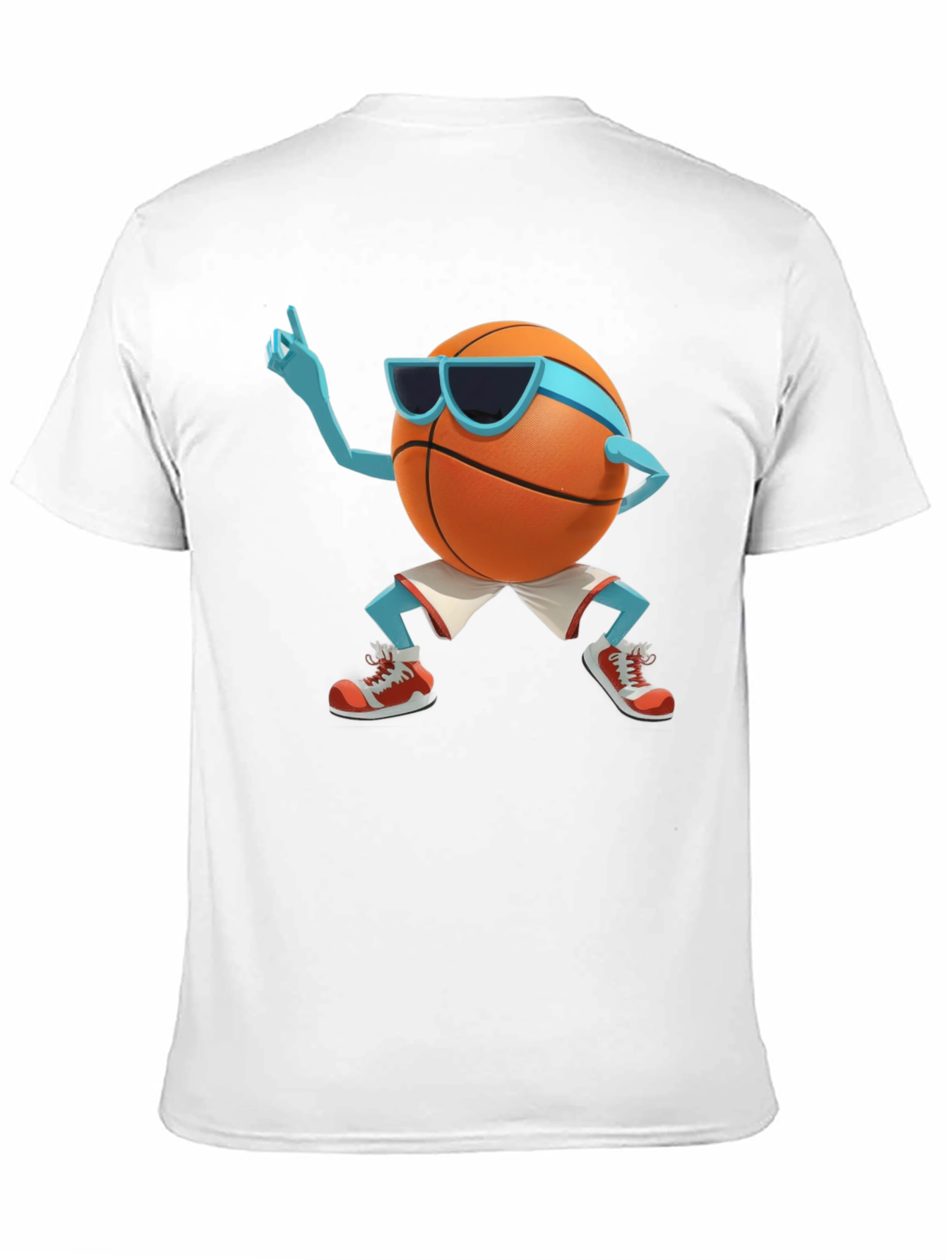 Black Cool Basketball Cartoon Graphic Black T-Shirt view 11
