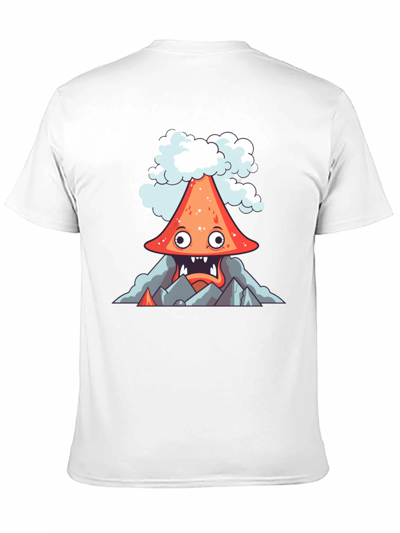 Black Volcano Cartoon Graphic Tee - Black view 11