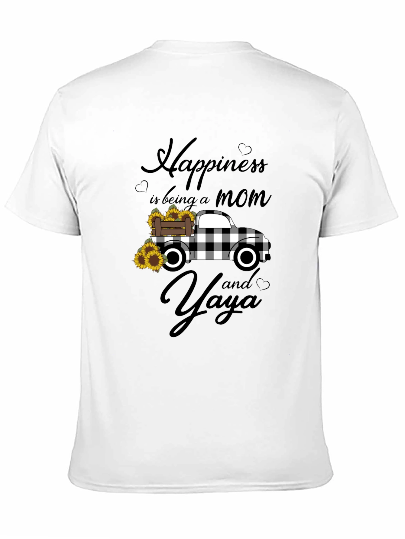 Black Happiness Mom and Yaya Graphic Tee view 11