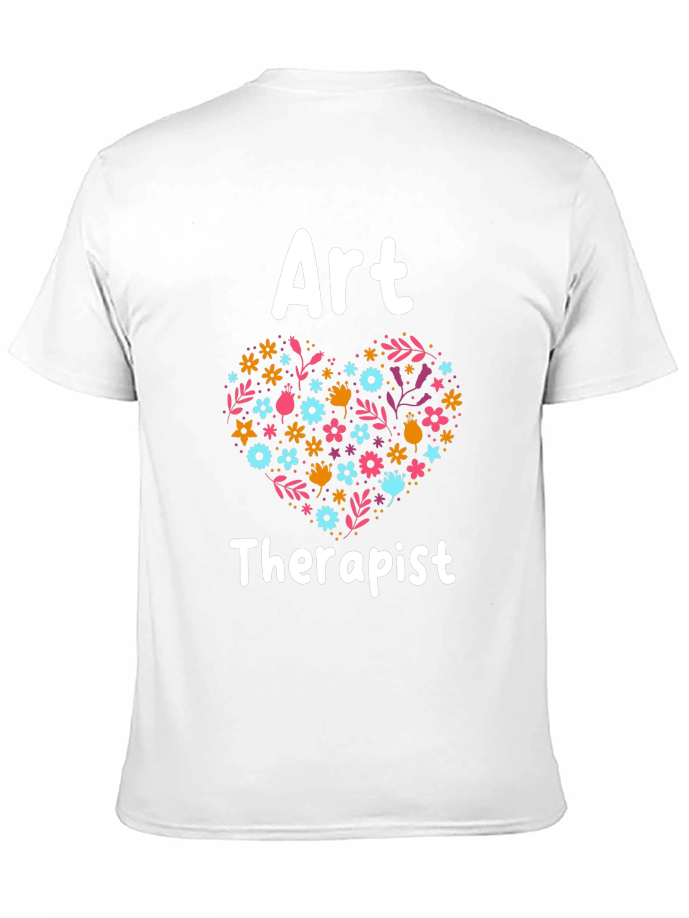 Black Art Therapist Floral Heart Graphic Tee - Black view 11