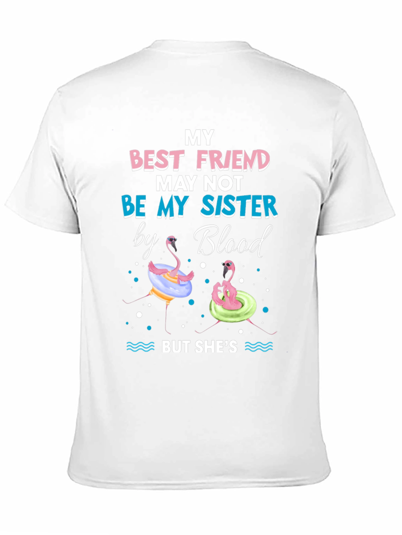 Black Best Friend Sister Flamingo Graphic Tee view 11