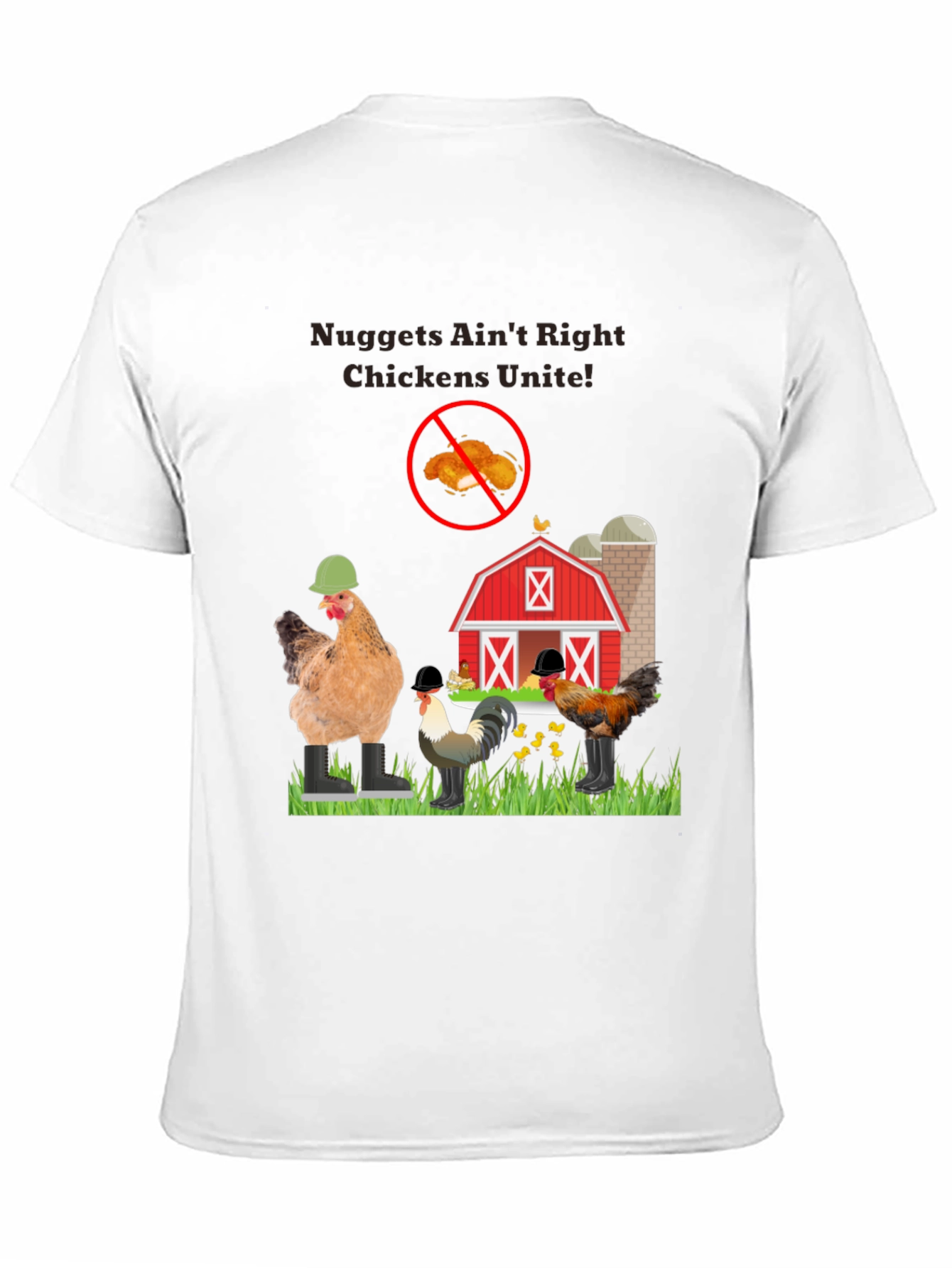 Black Nuggets Ain't Right Chickens Unite! T-Shirt view 11
