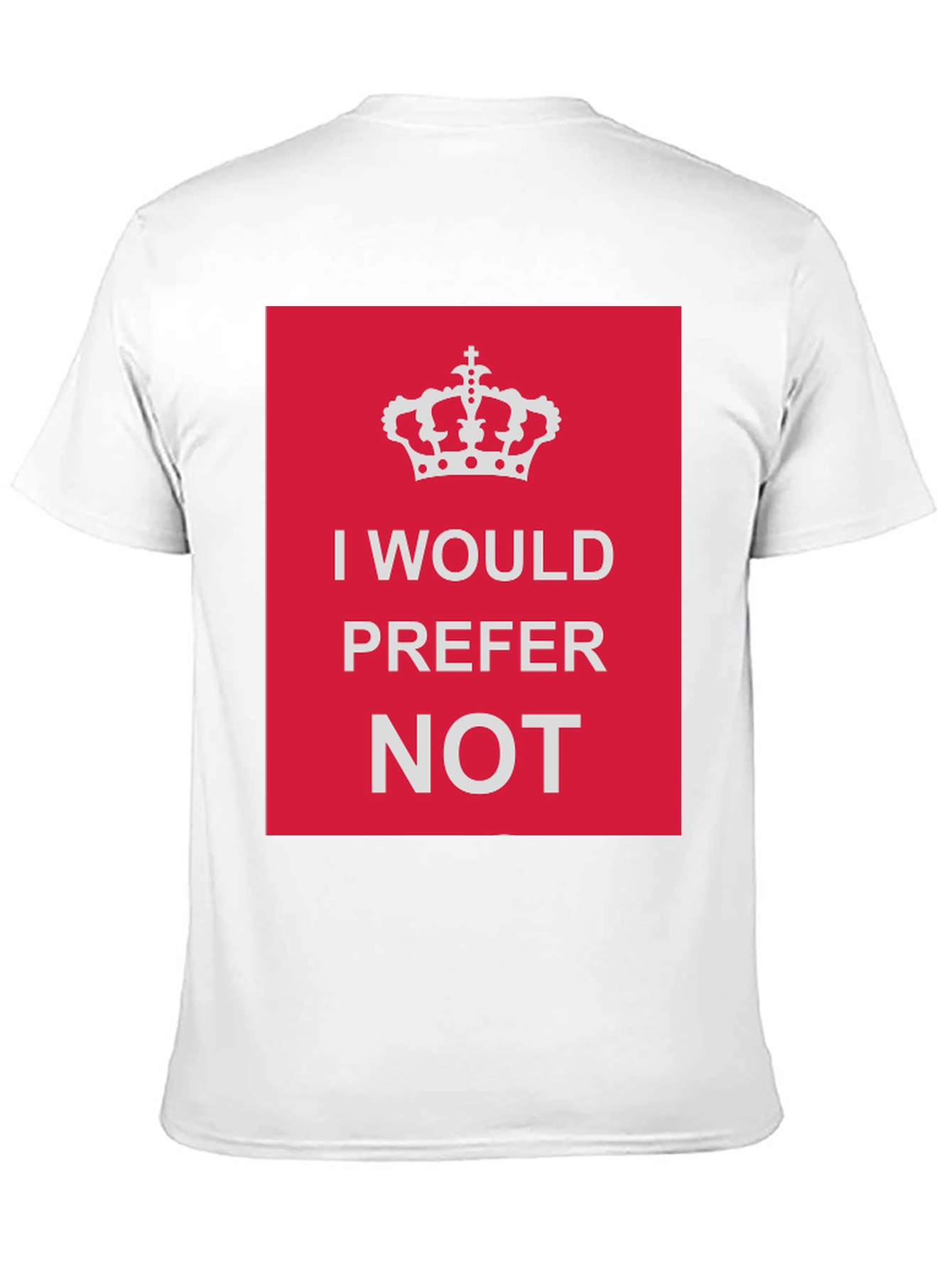Black I Would Prefer Not Graphic Tee - Funny Novelty T-Shirt view 11