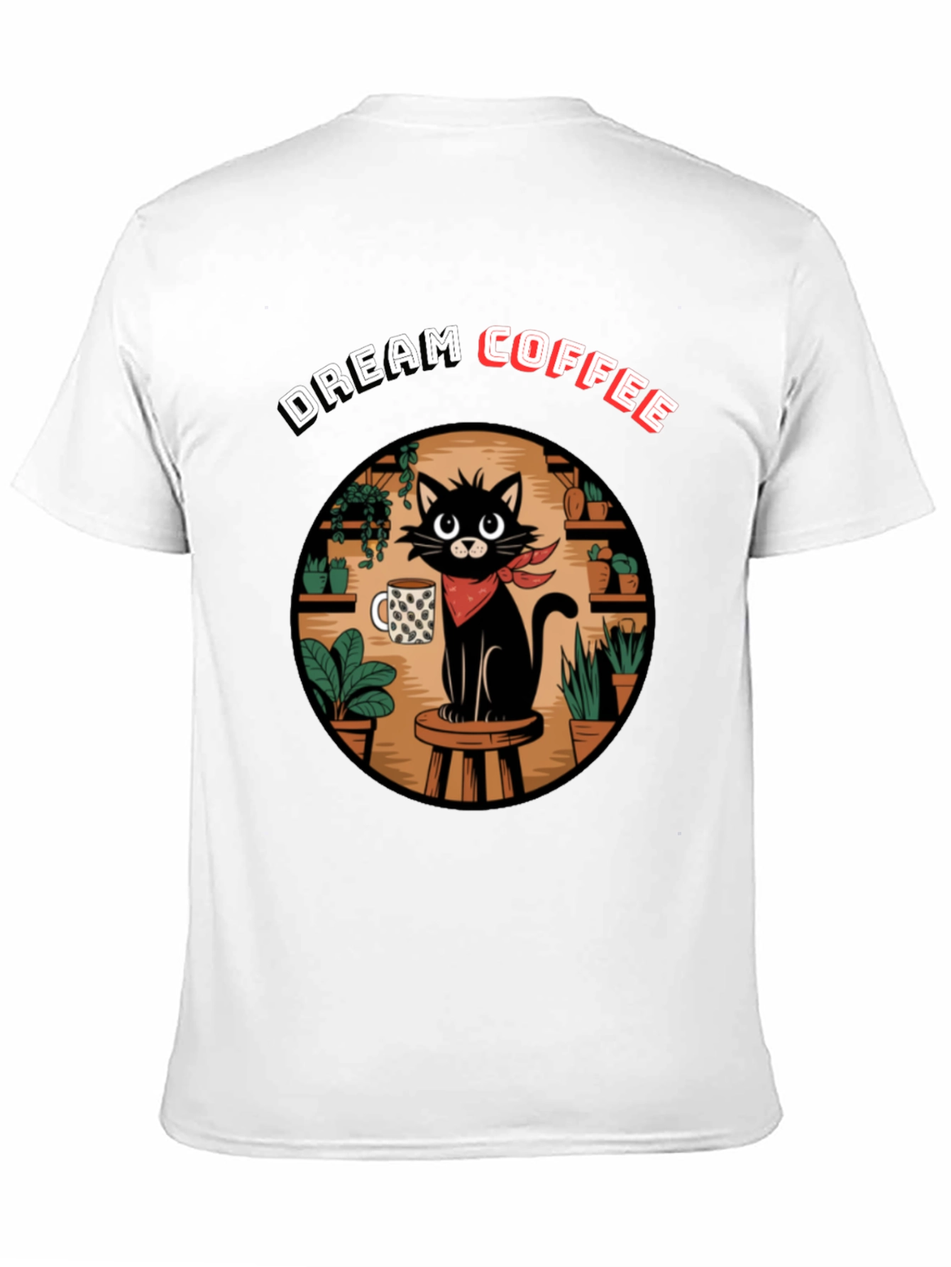 Black Dream Coffee Cat Graphic T-Shirt view 11