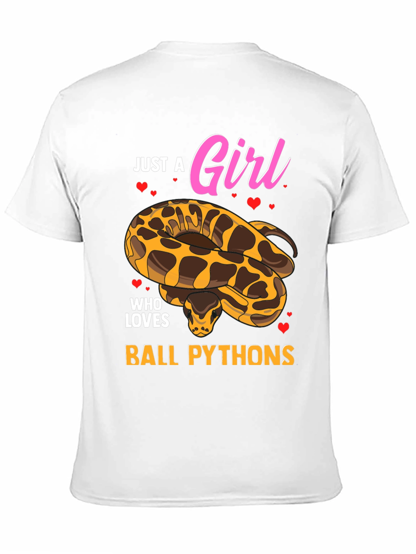 Black Just a Girl Who Loves Ball Pythons T-Shirt view 11