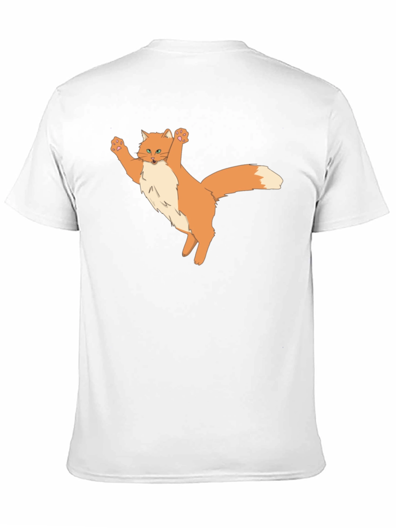 Black Black T-Shirt with Cartoon Cat Design view 11