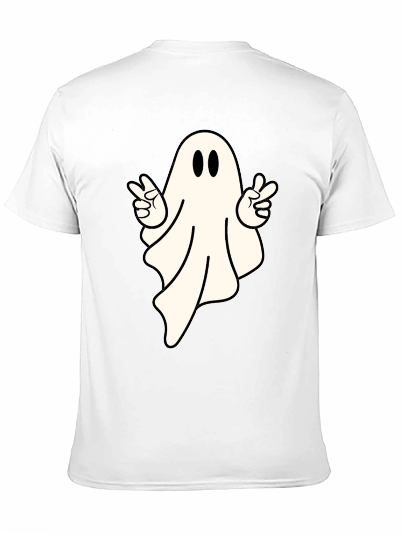 Black Cool Ghost Peace Sign T-Shirt - Spooky Season Apparel view 11