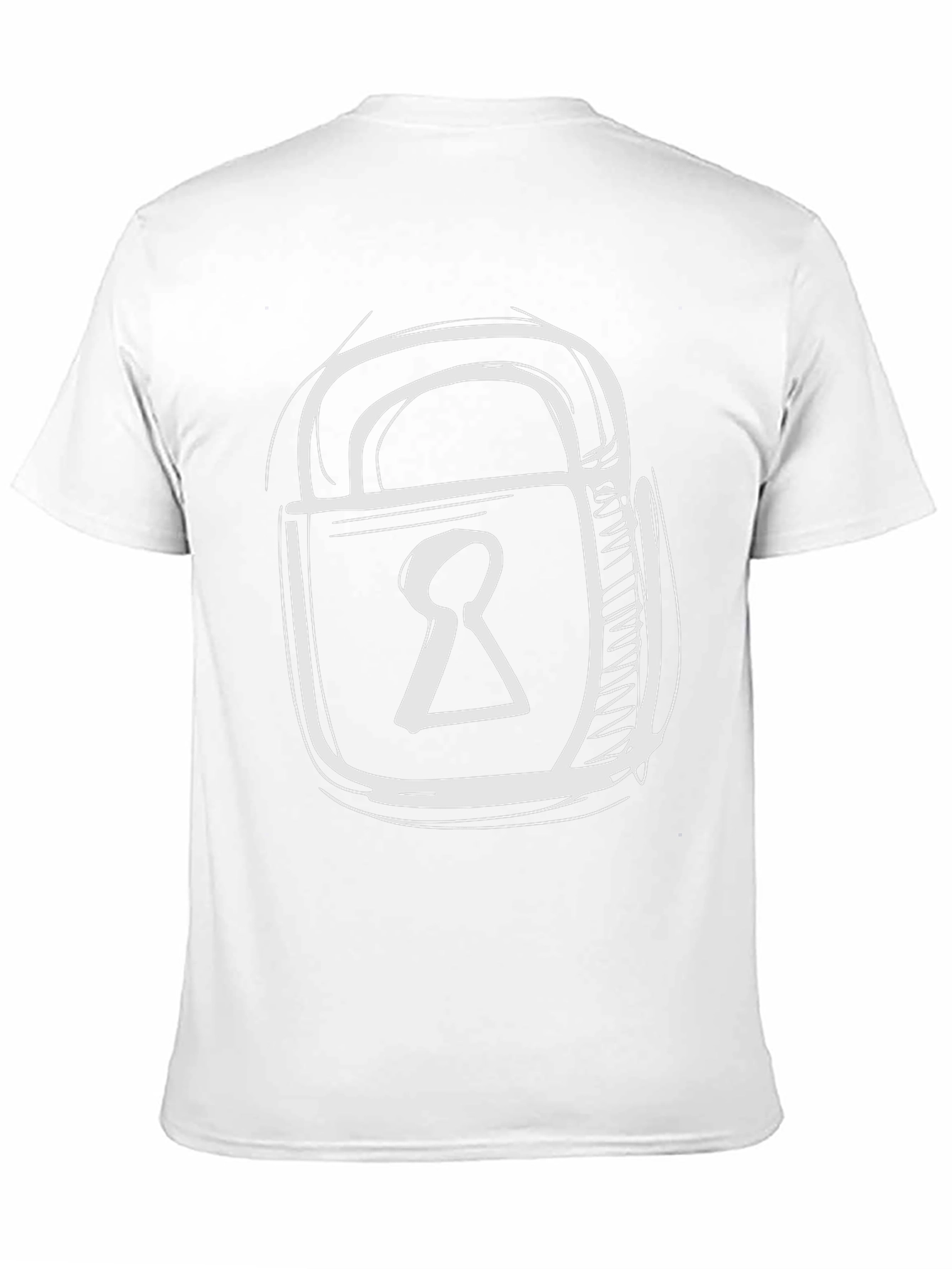 Black Black T-Shirt with Padlock Graphic Print view 11