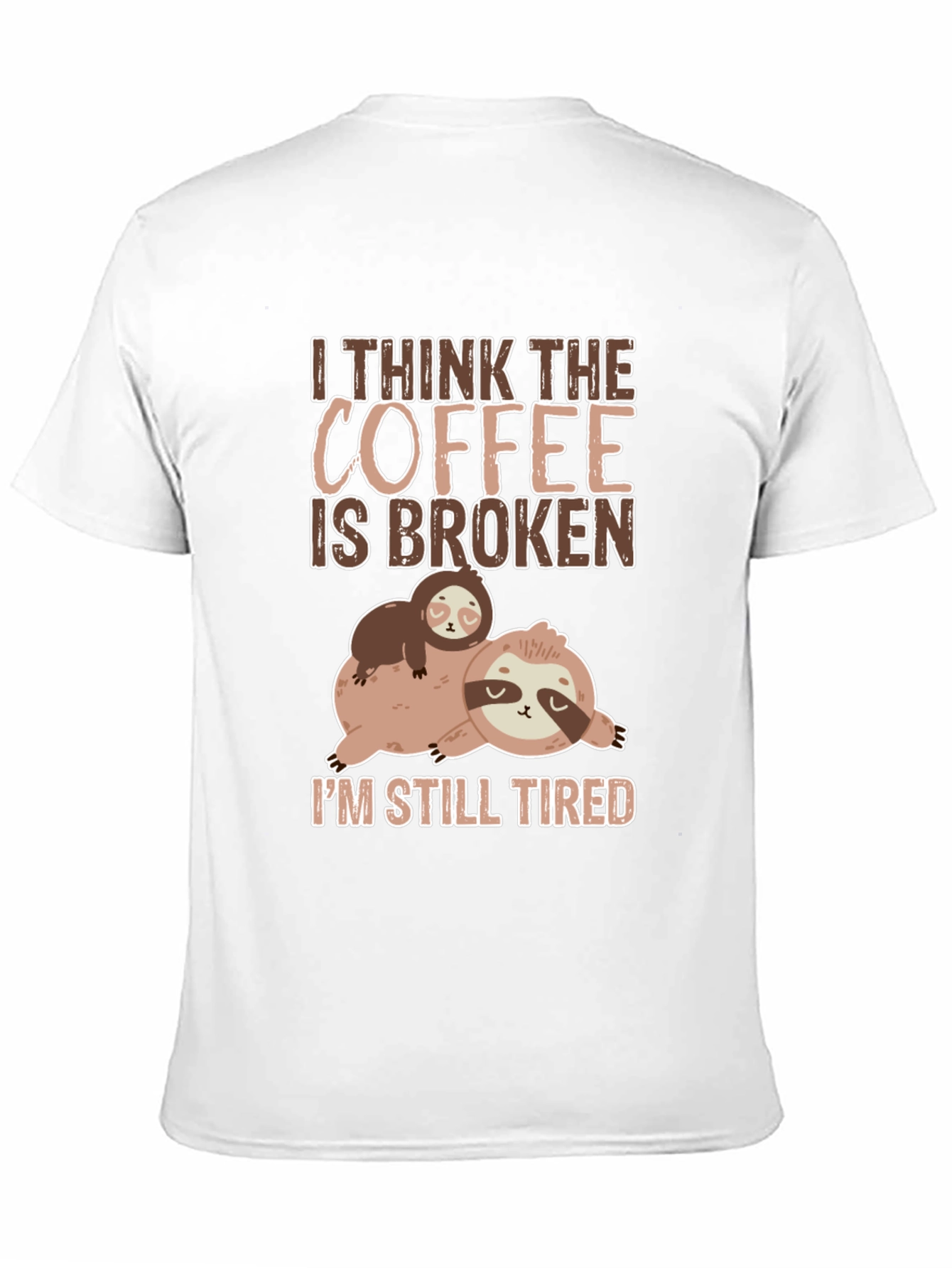 Black Funny Sloth Coffee T-Shirt view 11