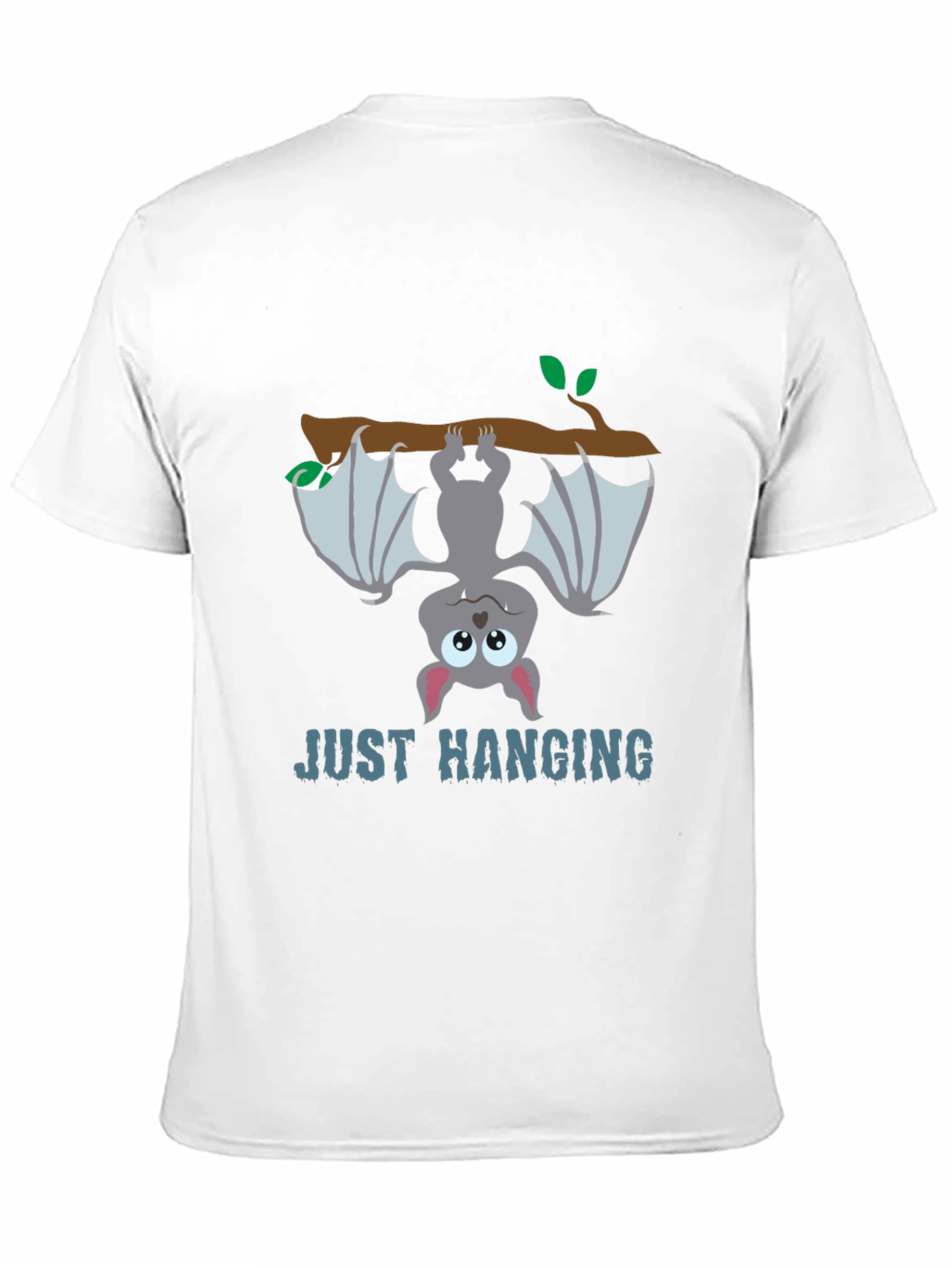 Black Just Hanging Bat Graphic Tee - Black Cotton T-Shirt view 11