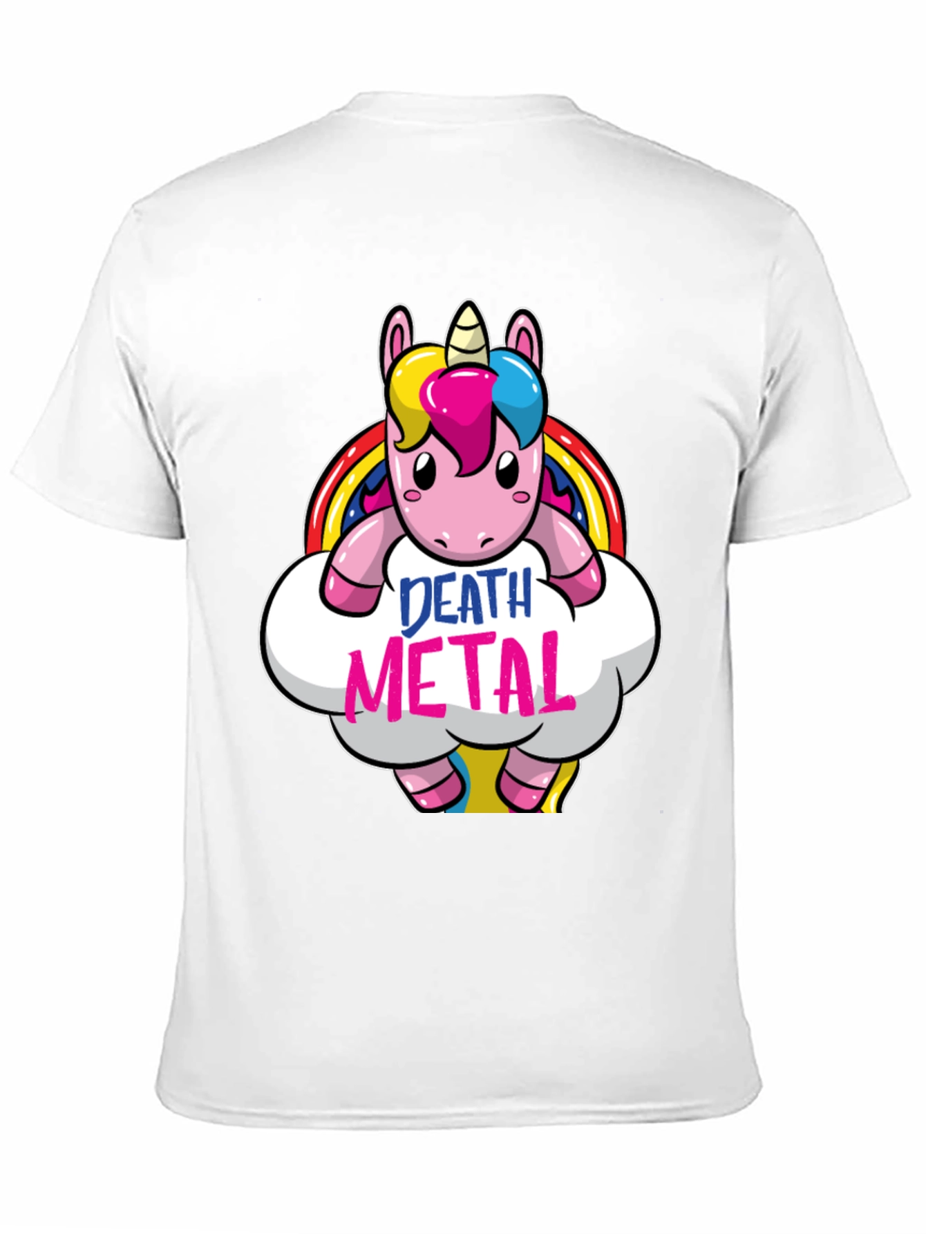 Black Death Metal Unicorn Graphic T-Shirt - Black view 11