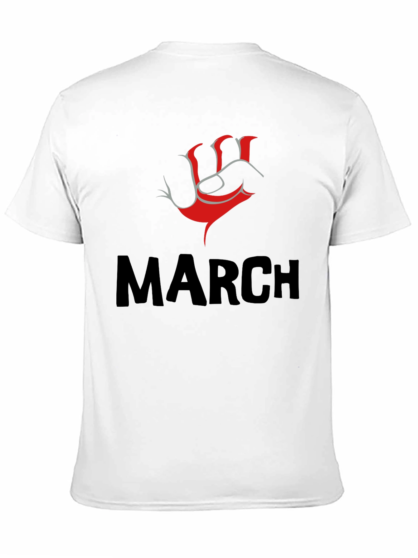 Black Bold March T-Shirt with Red Fist Design - Mens view 11