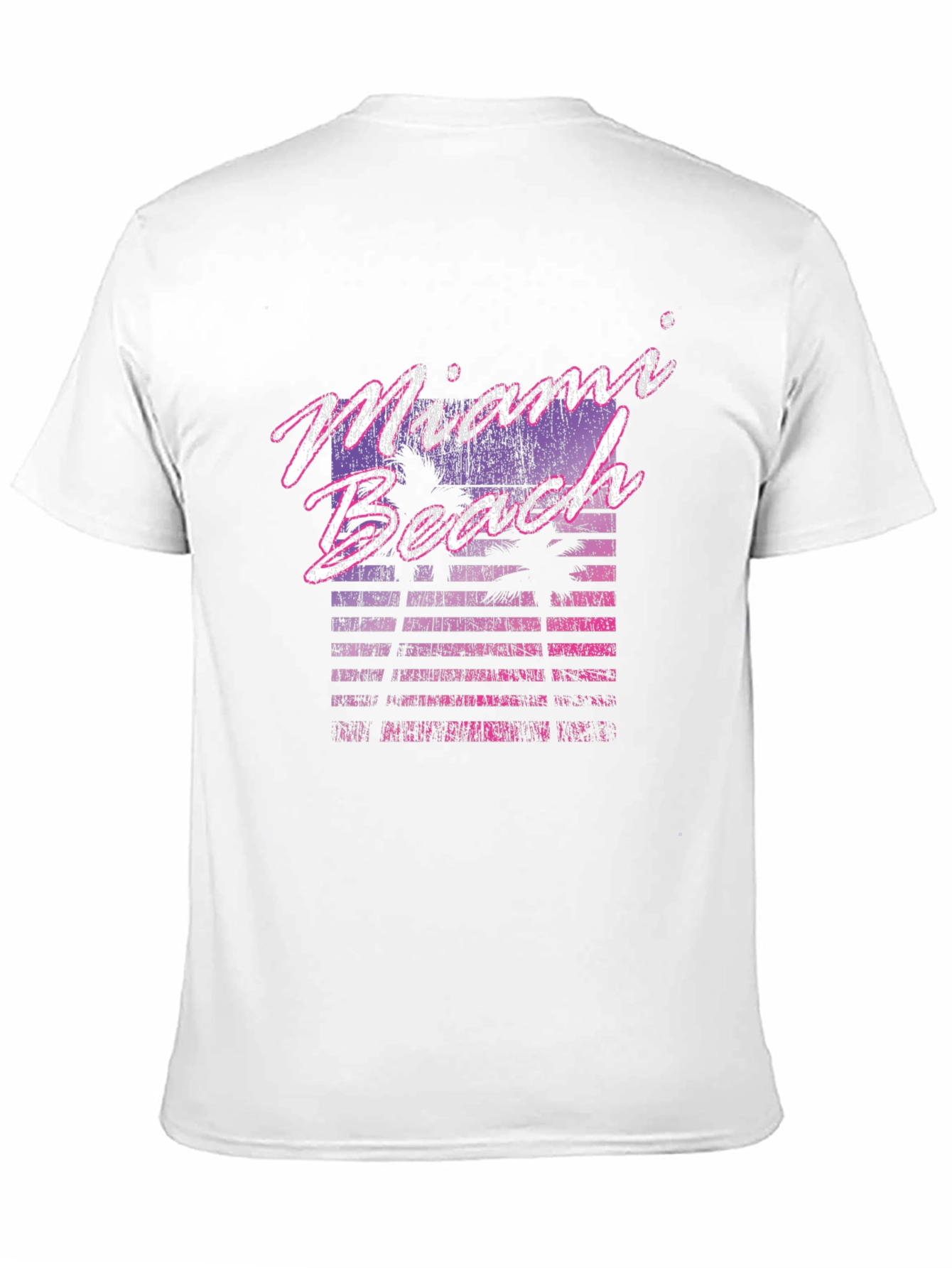 Black Miami Beach Retro Graphic Black T-Shirt view 11