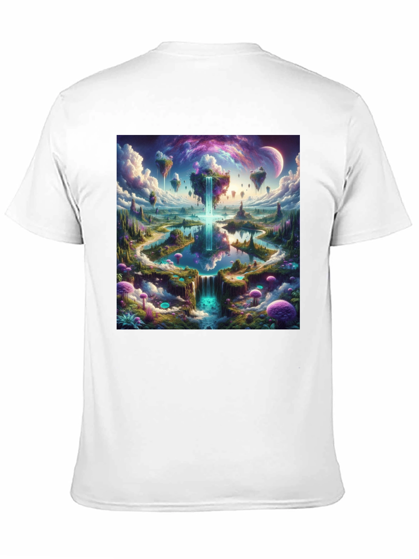 Black Fantasy Landscape Graphic Tee - Black Cotton Blend view 11