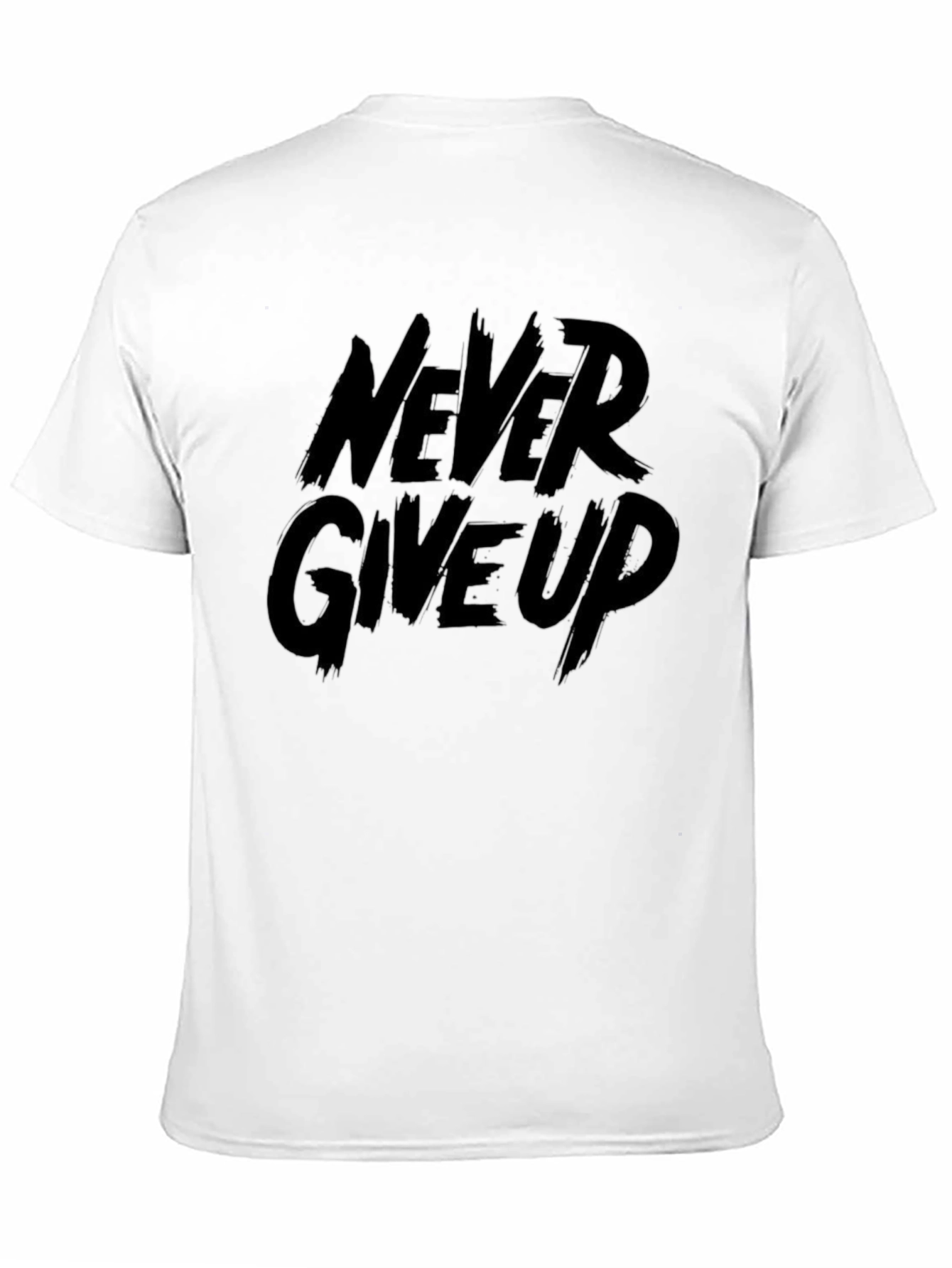 Black Never Give Up Black Graphic Tee view 11