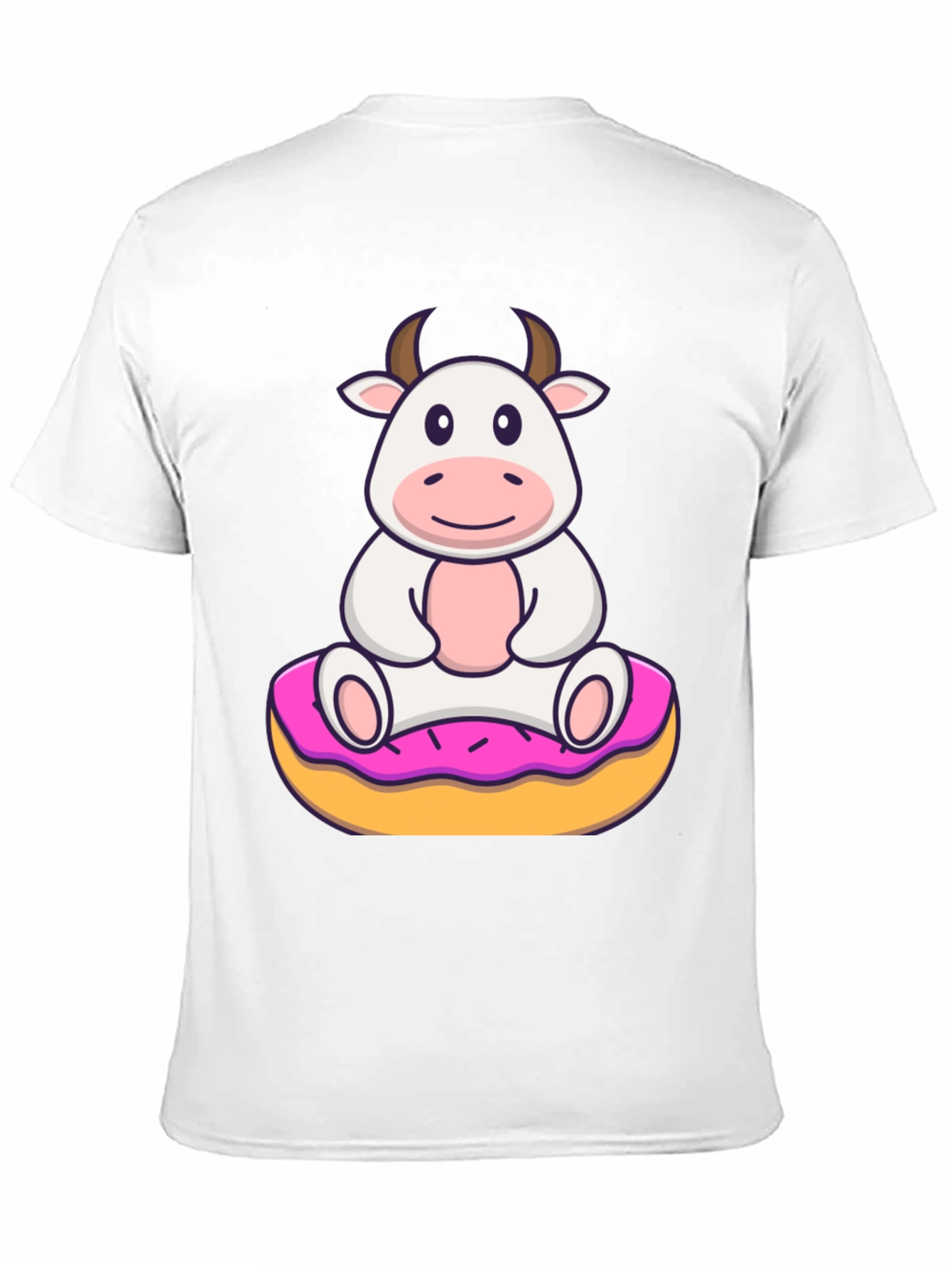 Black Cow on Donut Graphic Tee - Cute Cartoon Style view 11