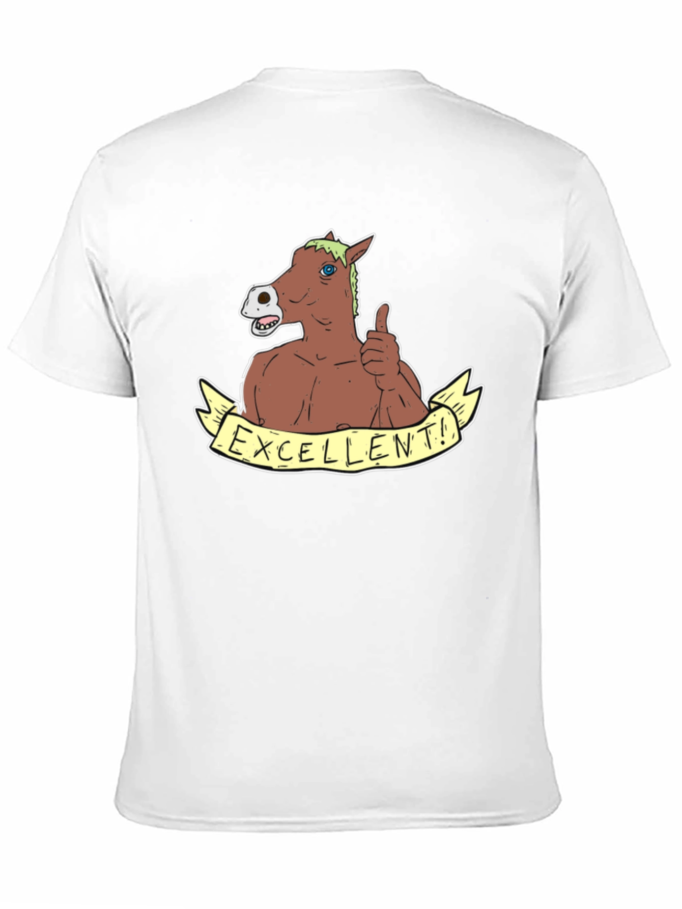Black Excellent Horse T-Shirt - Funny Cartoon Animal Tee view 11