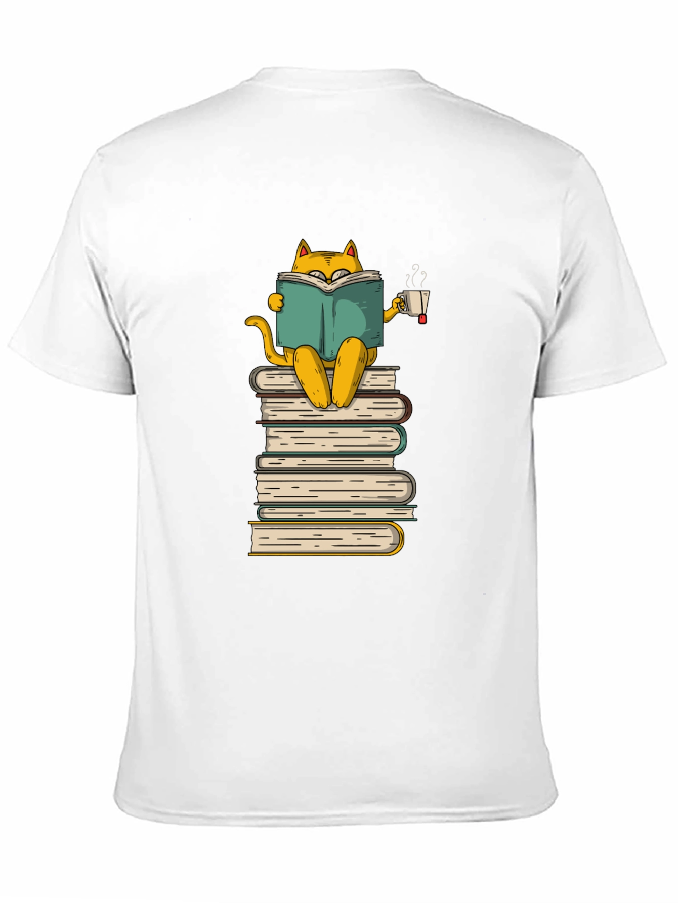 Black Bookish Cat T-Shirt: Cozy Reader view 11
