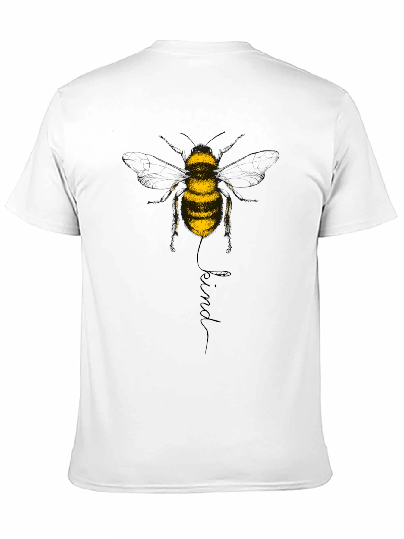 Black Kind Bee Graphic Tee - Stylish Black T-Shirt view 11