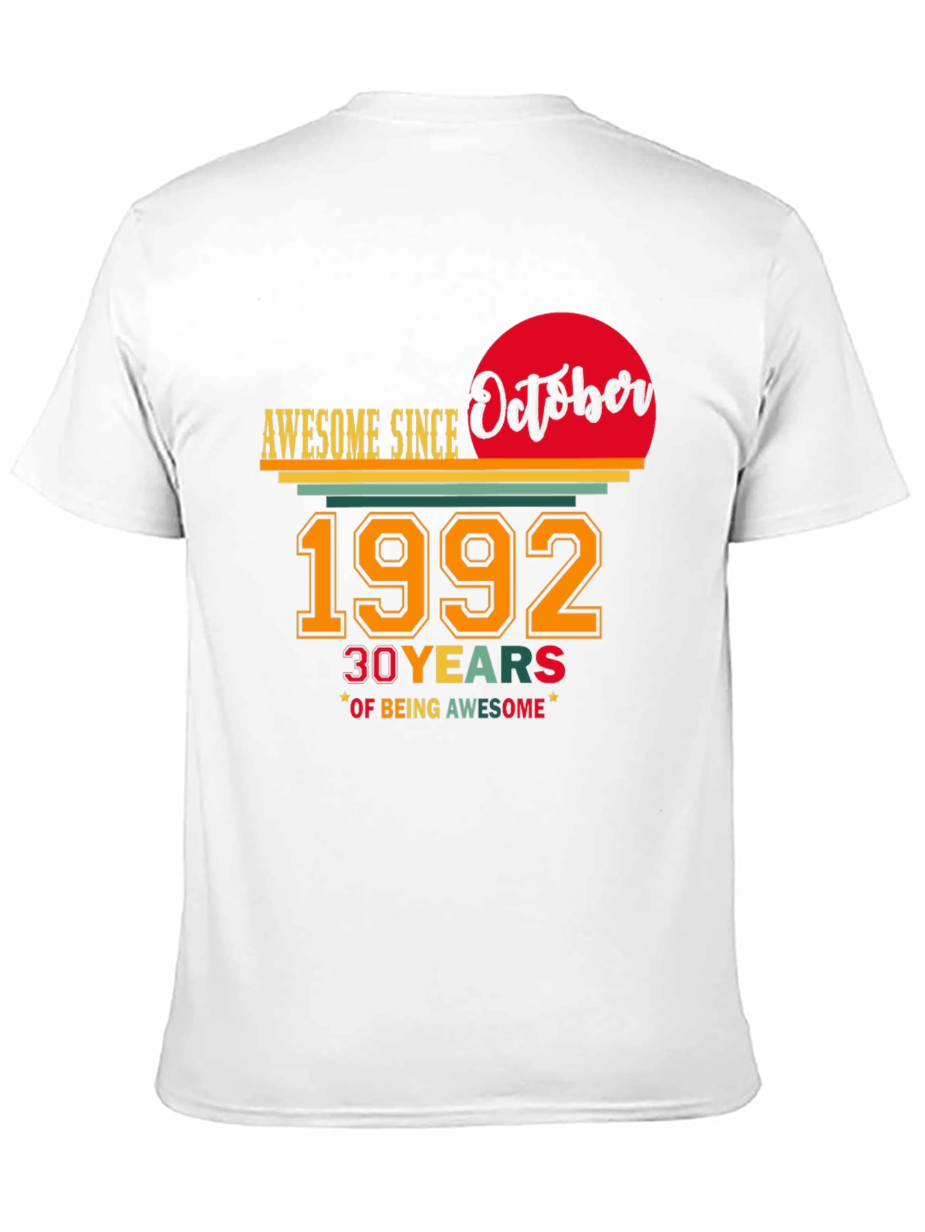 Black Awesome Since October 1992 - 30th Birthday T-Shirt view 11