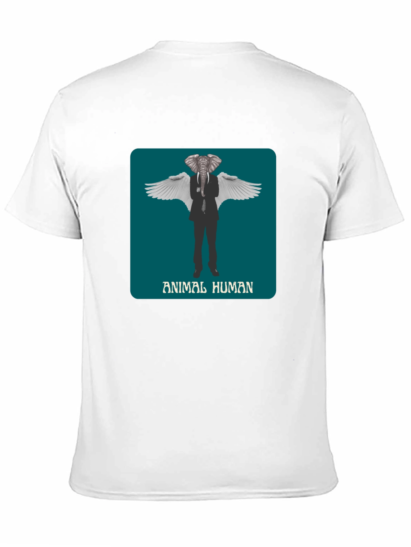 Black Animal Human Graphic Print Black T-Shirt view 11